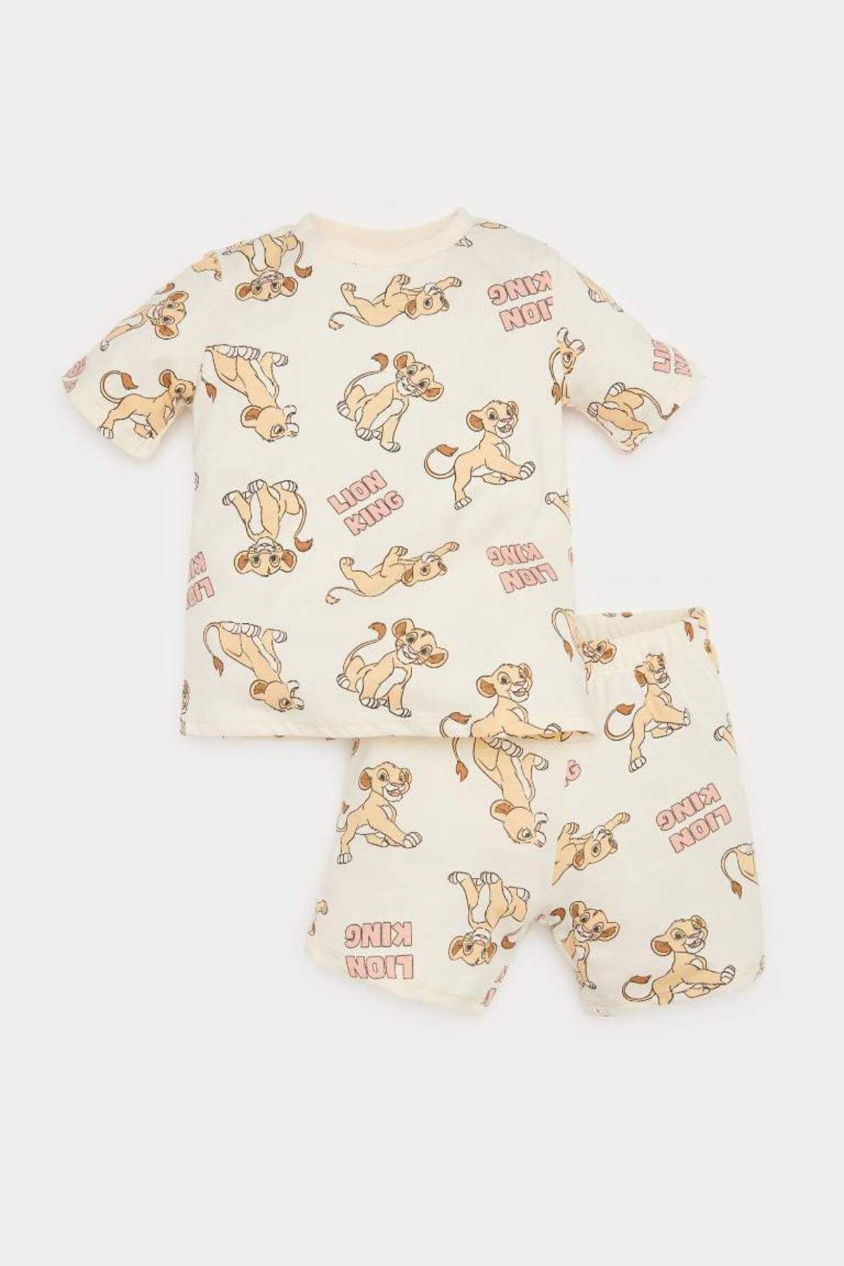DeFacto Yeni Sezon Erkek Bebek Disney Lion King Pijama Takımı Kısa Kollu Penye Üst Beli Lastikli