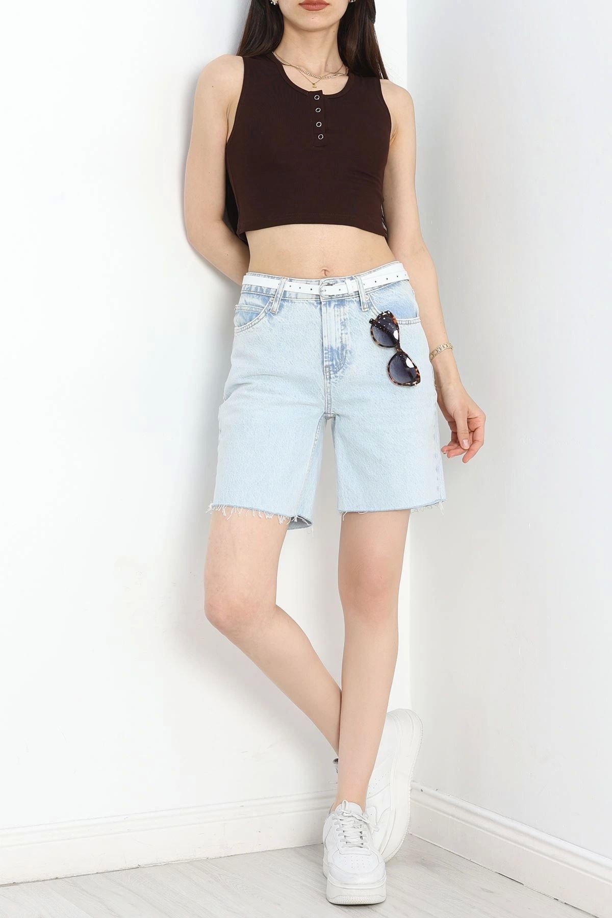 OurStyles Çıtçıtlı Sıfır Kol Body Acıkahve - 40782.1723.