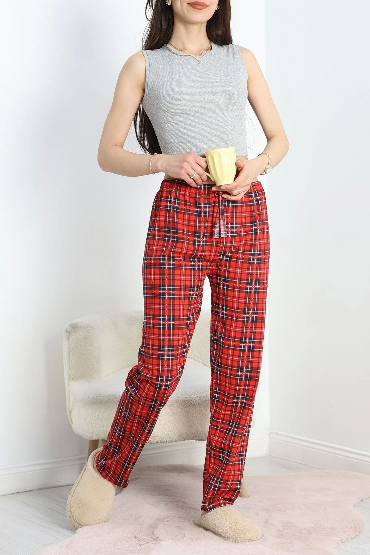 OurStyles Rotasyon Pijama Altı Kırmızıçizgili - 50192.1929.