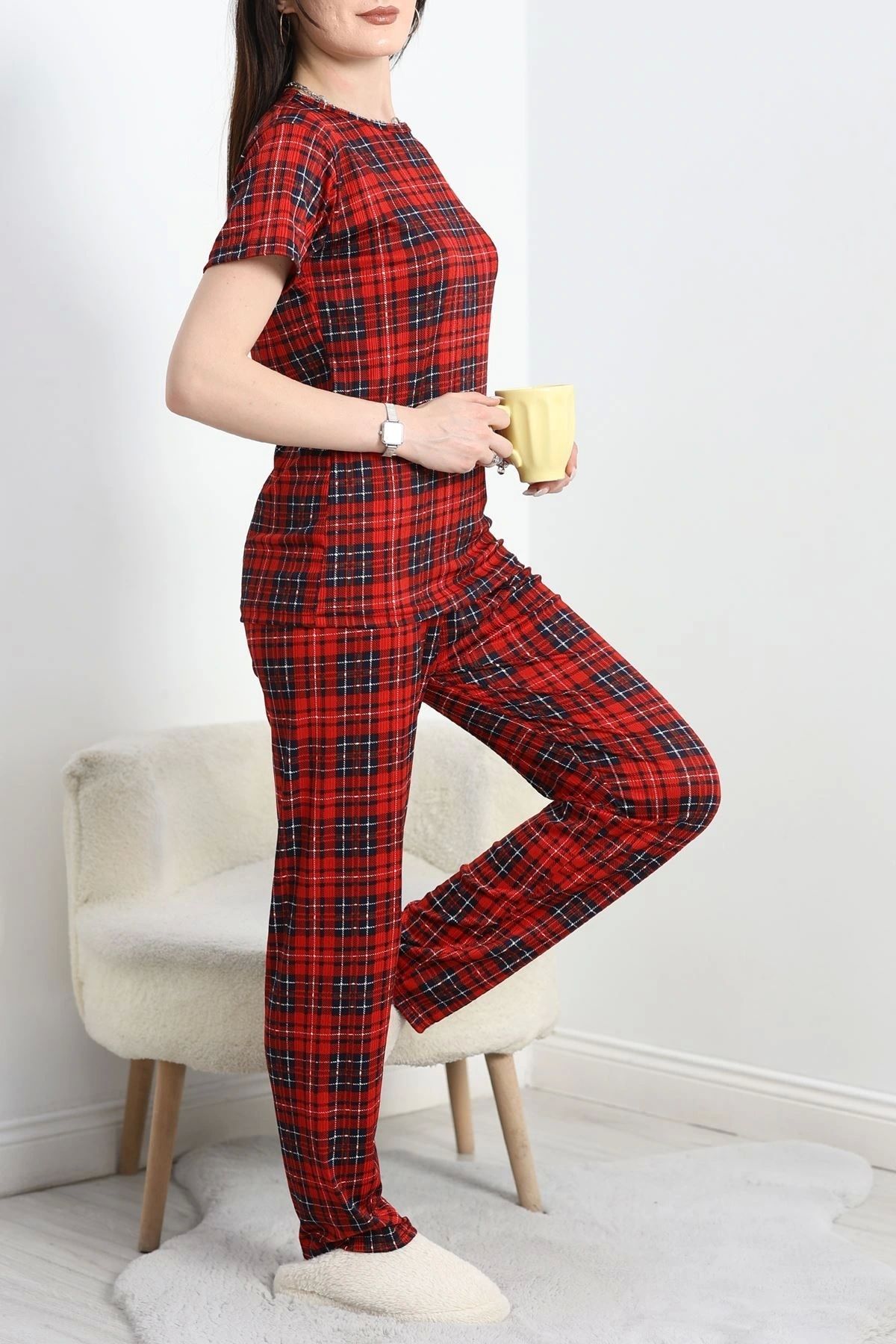 OurStyles Alt Üst Pegasus Pijama Takımı Kırmızıekose - 50419.1048.