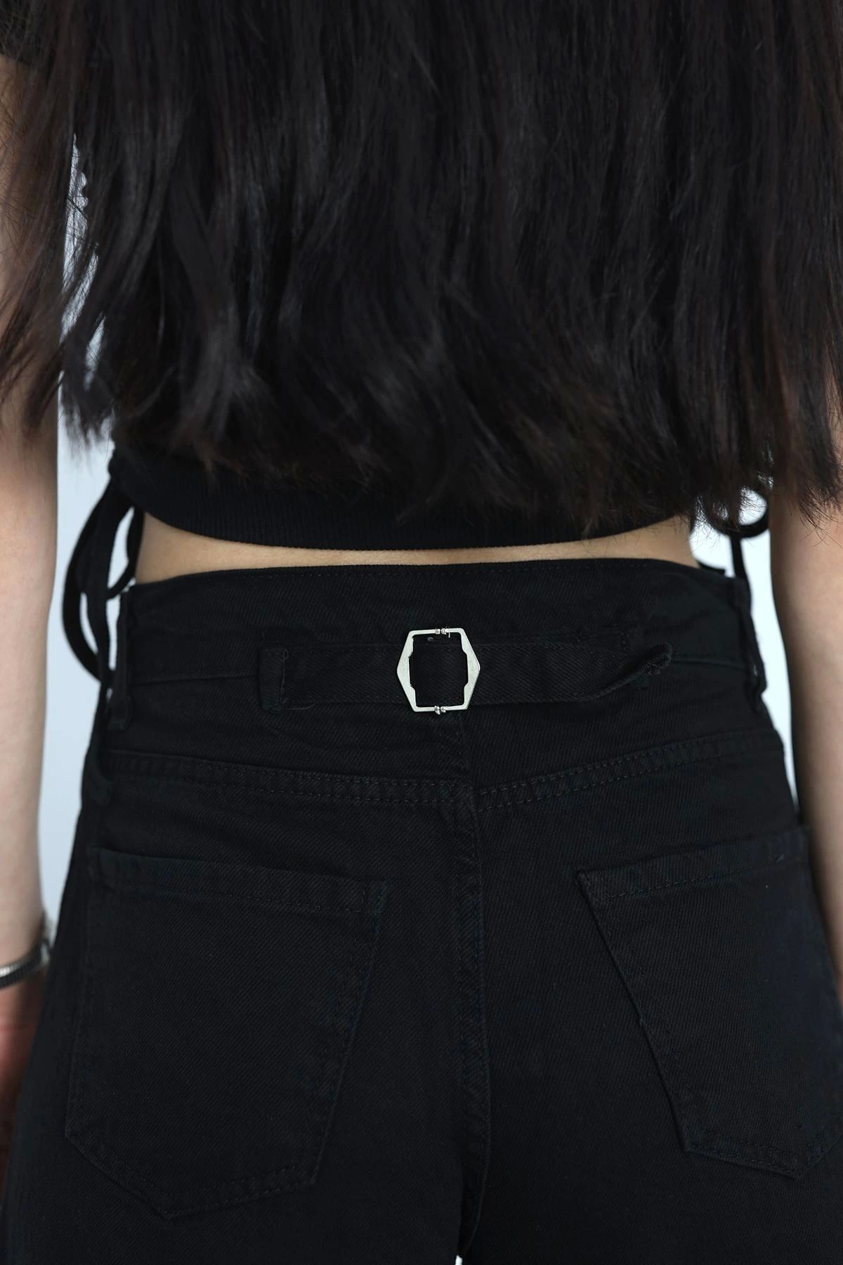 OurStyles Pileli Baggy Kot Pantolon Siyah - 40061.925.