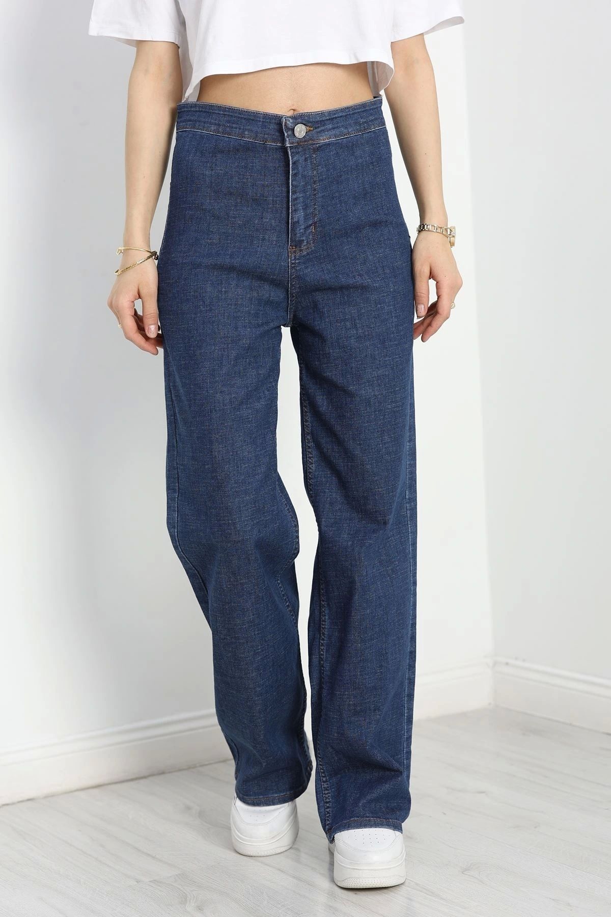 OurStyles Cepsiz Palazzo Kot Pantolon Mavi4 - 40466.1431.