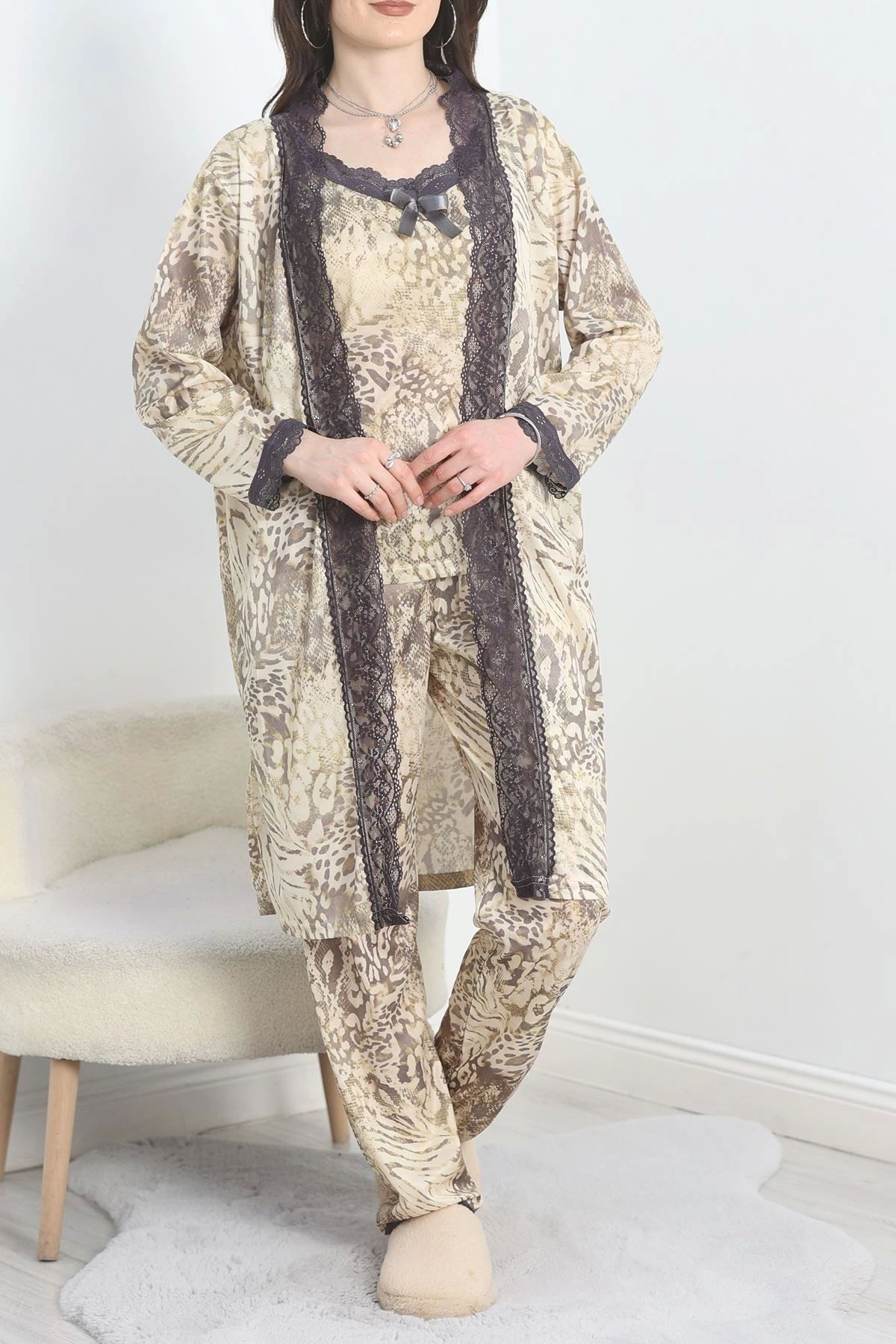 OurStyles Jarse Polyester Şortlu Set Siyahvizon - 70109.1049.