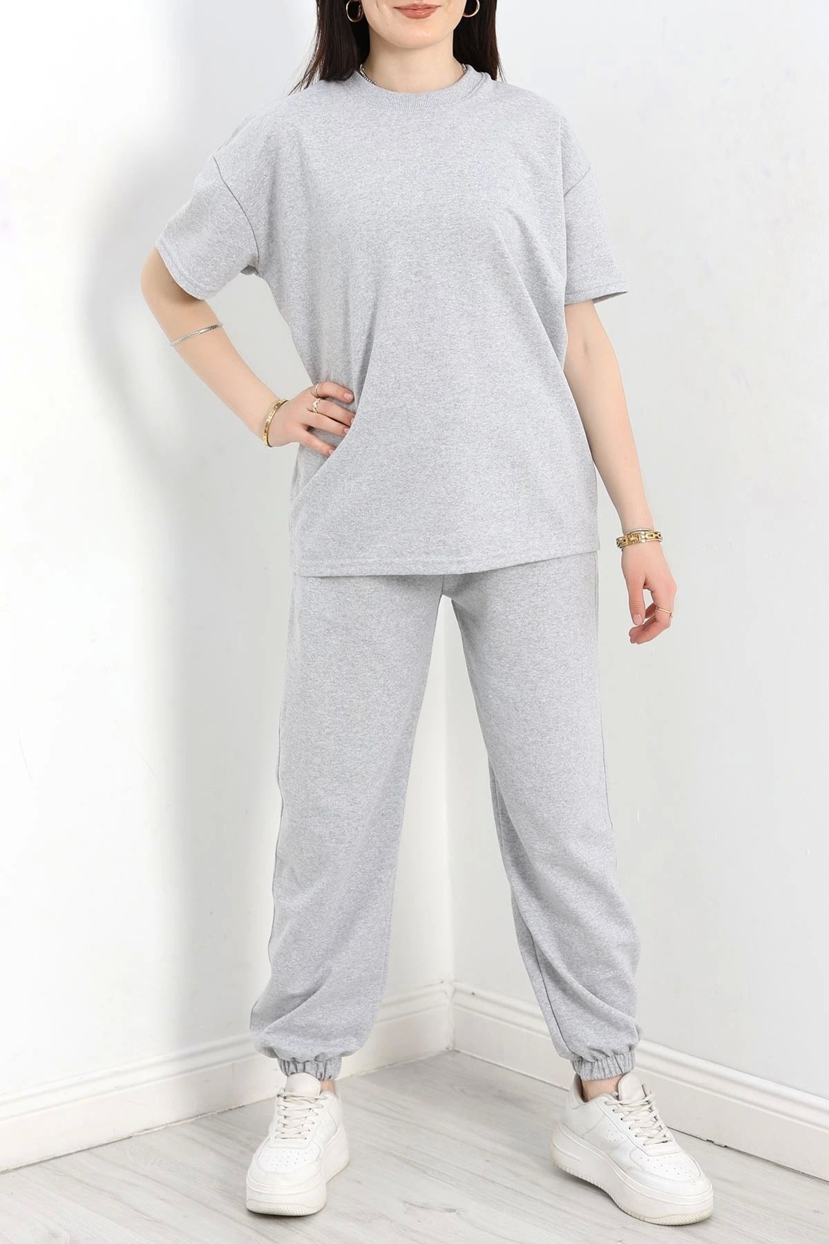 OurStyles İki İplik Kısa Kol Takım Gri - 11616.053.