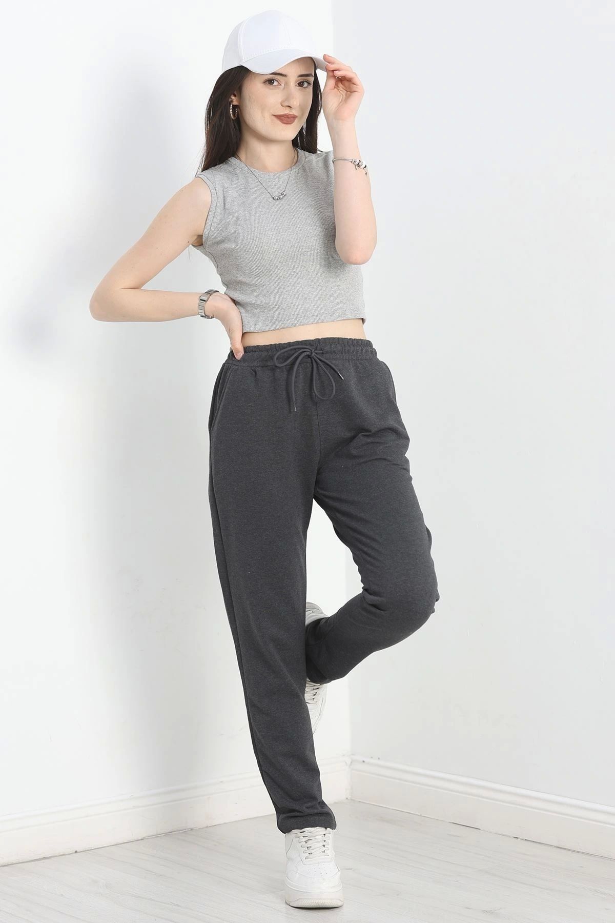 OurStyles A Kalite Düz Paça Eşofman Altı Füme - 40509.1431.