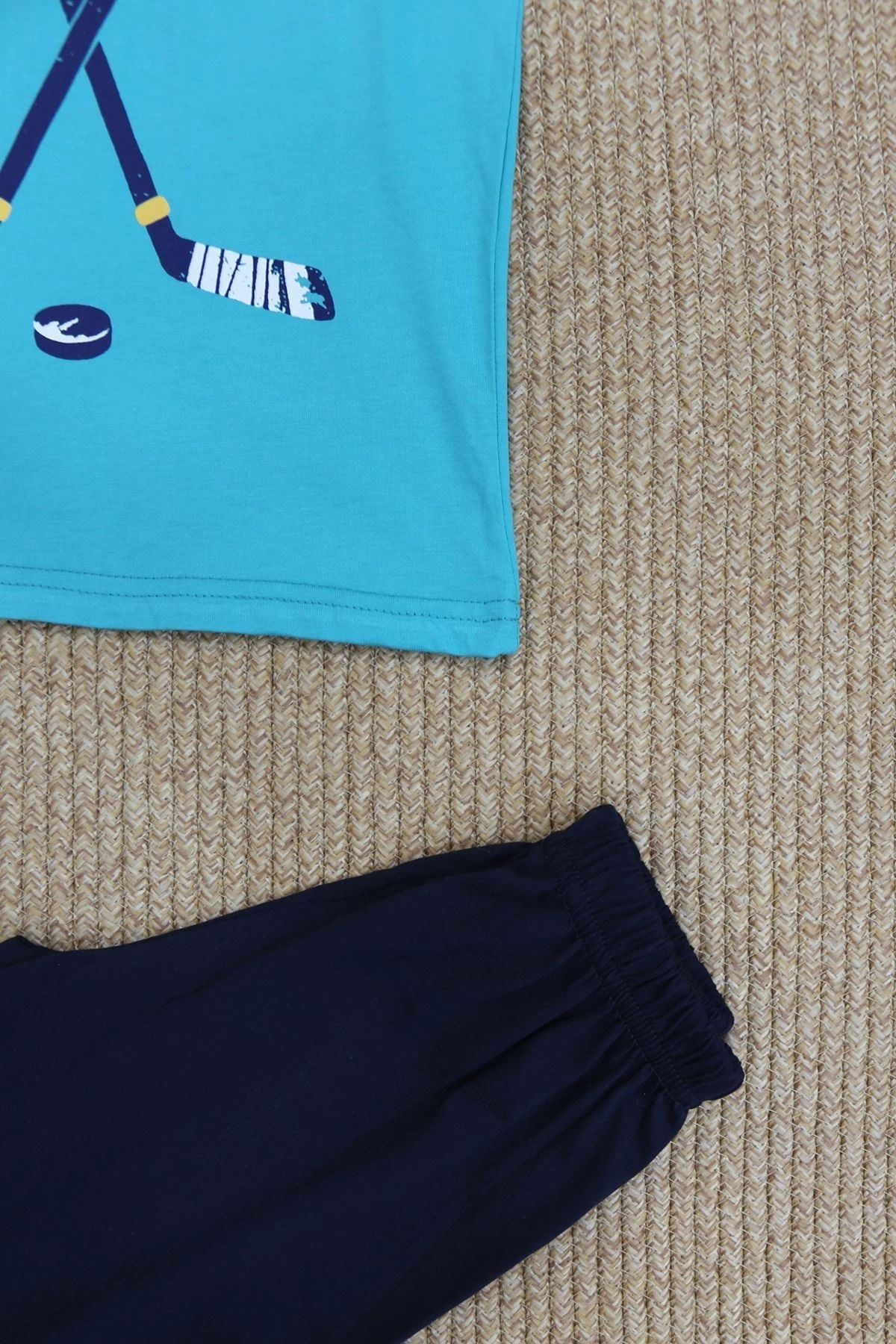 OurStyles 5-12 Yaş Süprem Erkek Pijama Takımı Koyuyeşil
