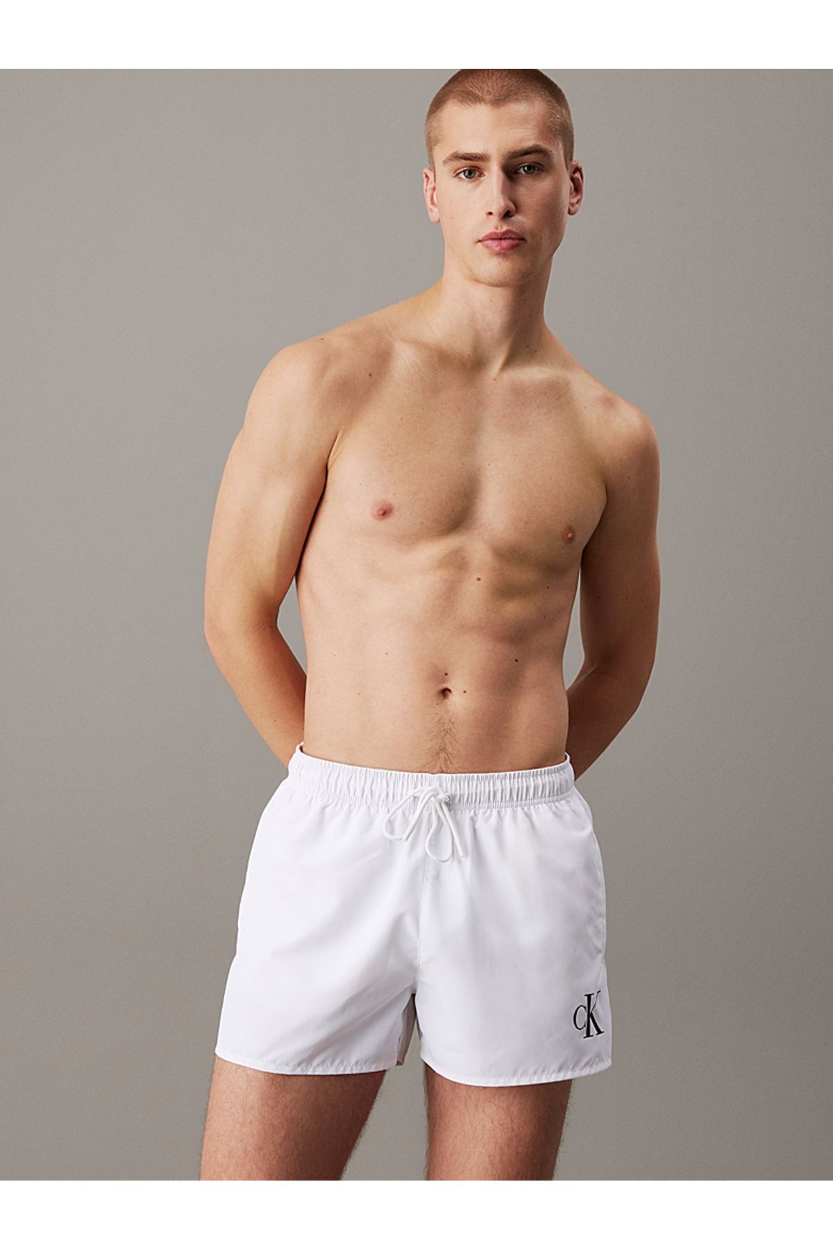 Calvin Klein Short Drawstring Swim Shorts - CK Monogram