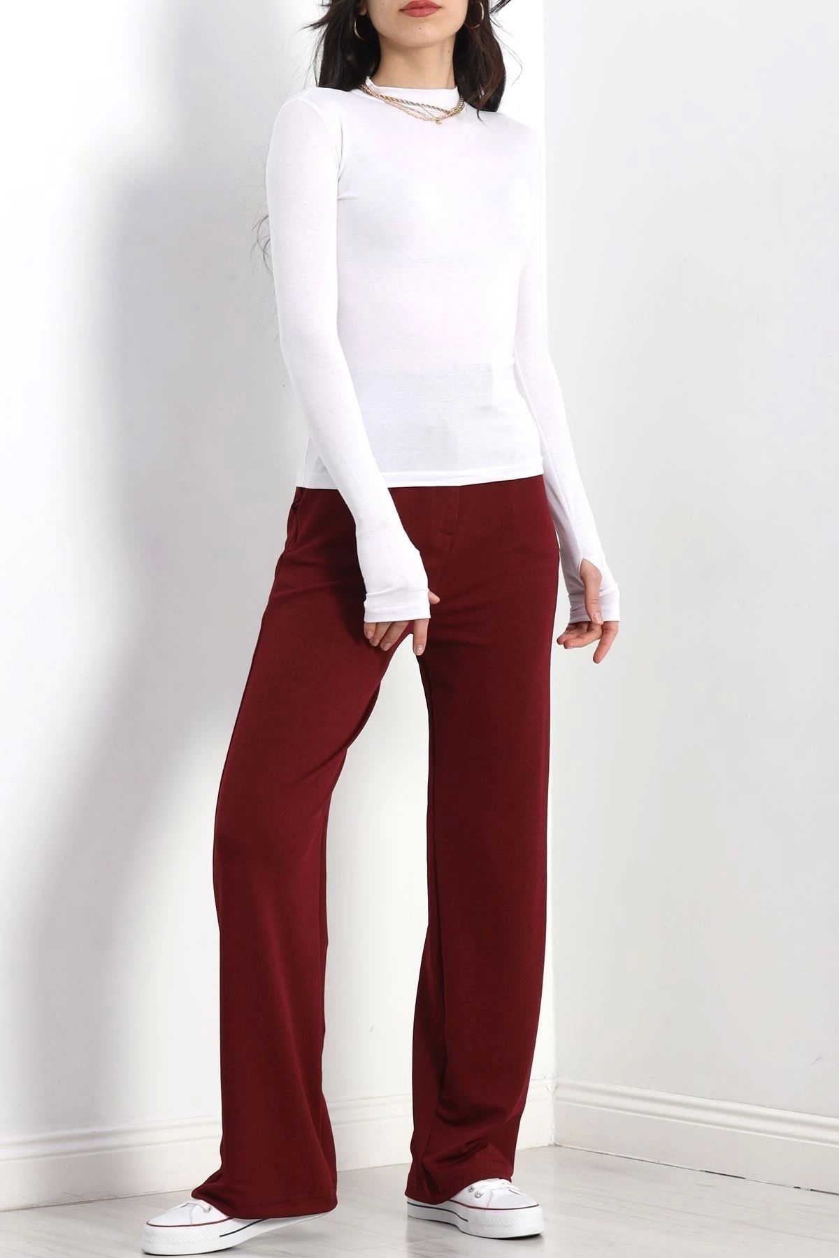 OurStyles Dik Yaka Parmak Geçmeli Viskon Body Beyaz - 40076.599.