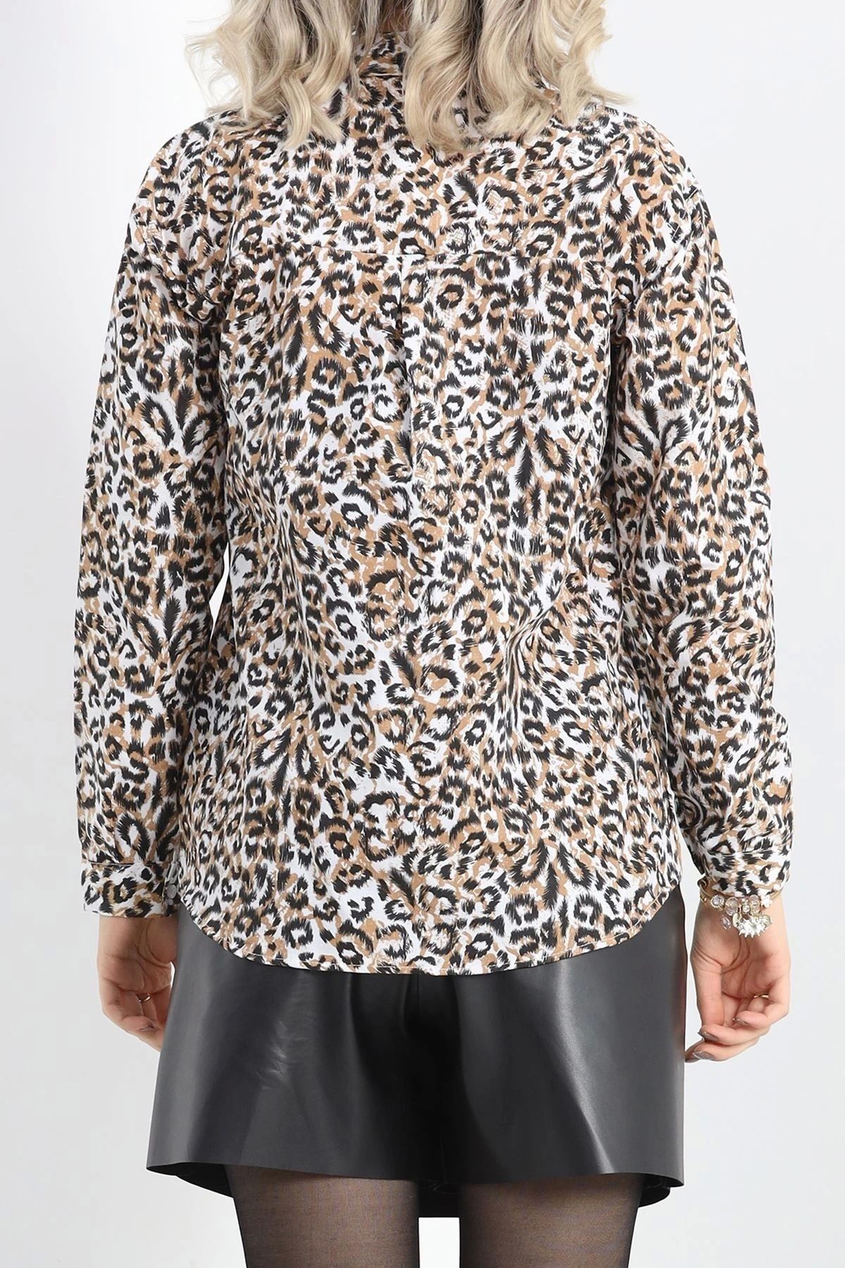 OurStyles Baskılı Terikoton Gömlek Leopar - 25522.1874.