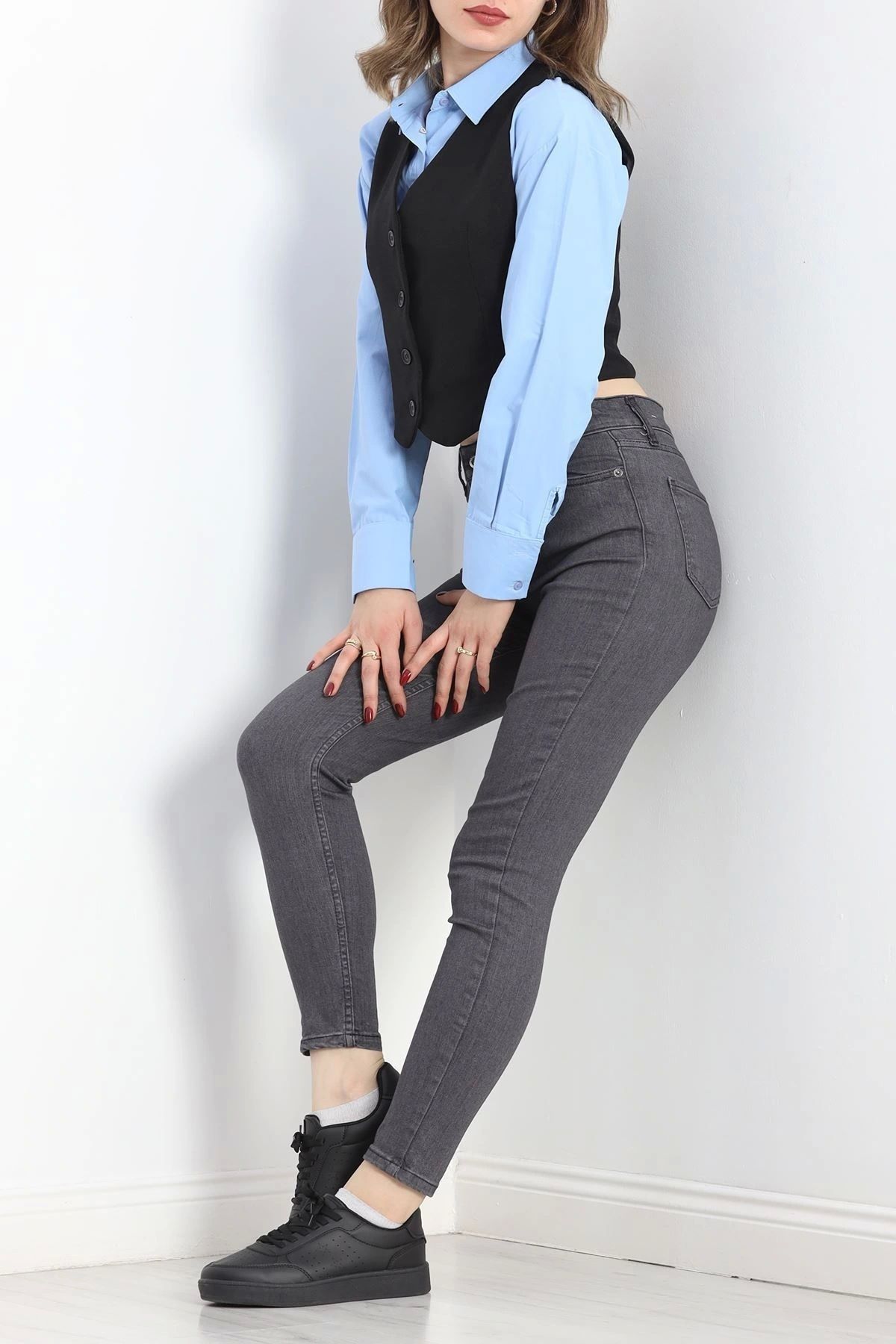 OurStyles Dar Paça Kot Pantolon Füme - 20403.1778.