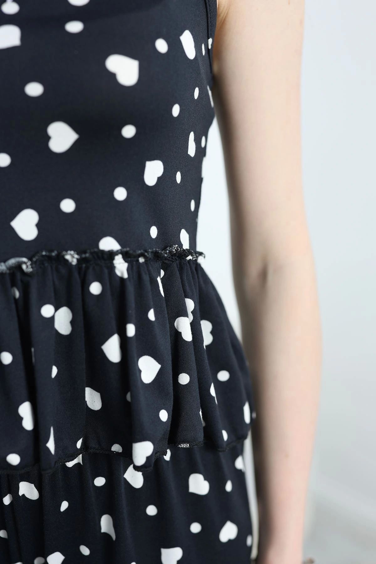 OurStyles Milan Kumaş Fırfırlı Pijama Takımı Siyahkalp - 50182.1857.