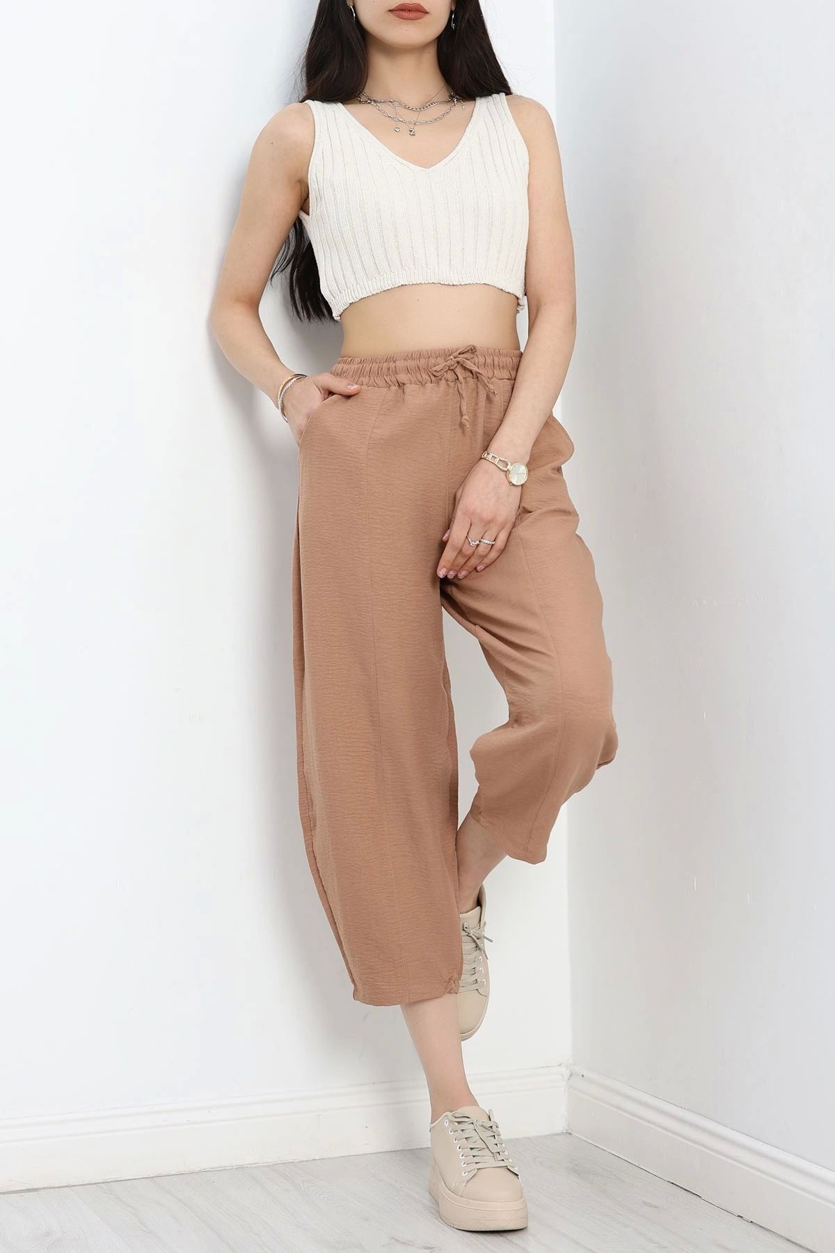 OurStyles Çımalı Şalvar Pantolon Koyupudra - 320.1247.