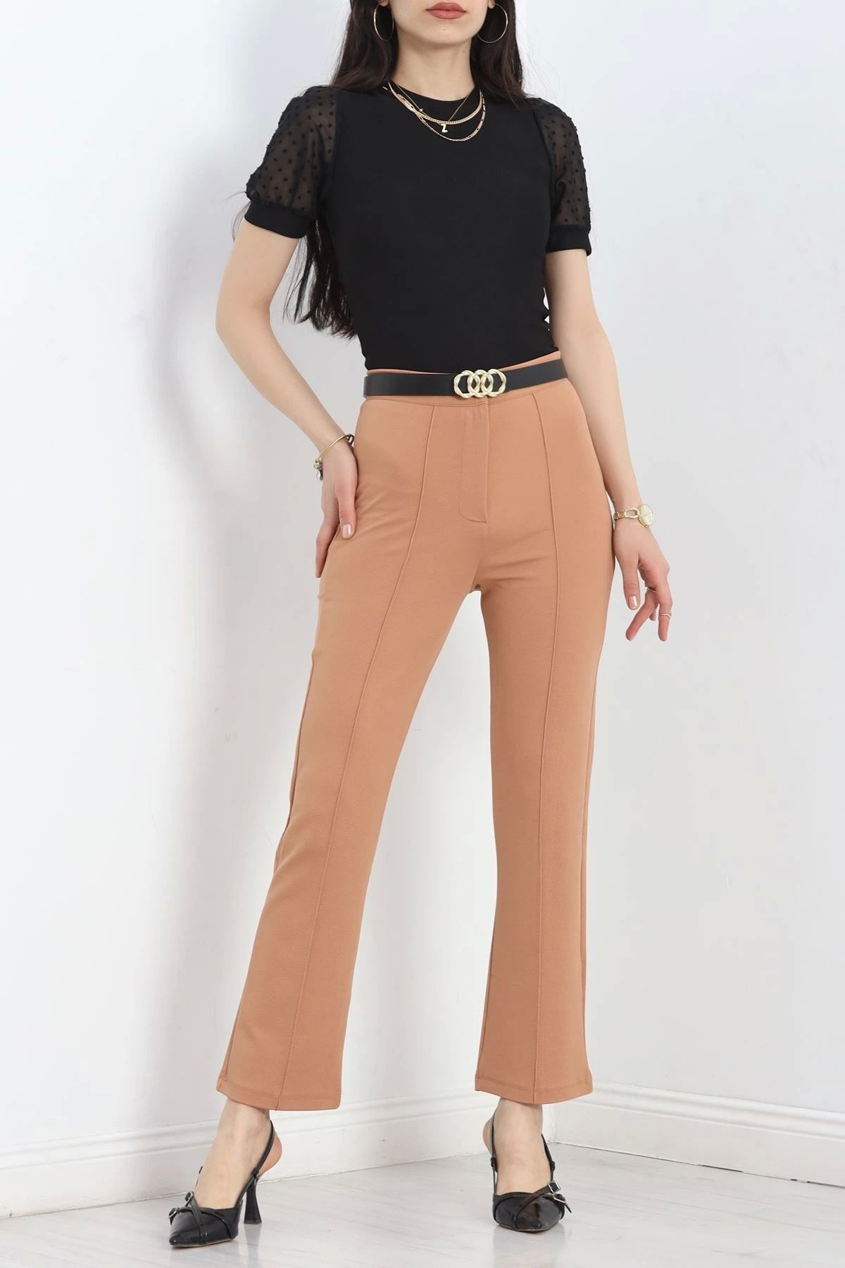 OurStyles Çımalı Zra Krep Pantolon Sütlükahve - 24234.683.