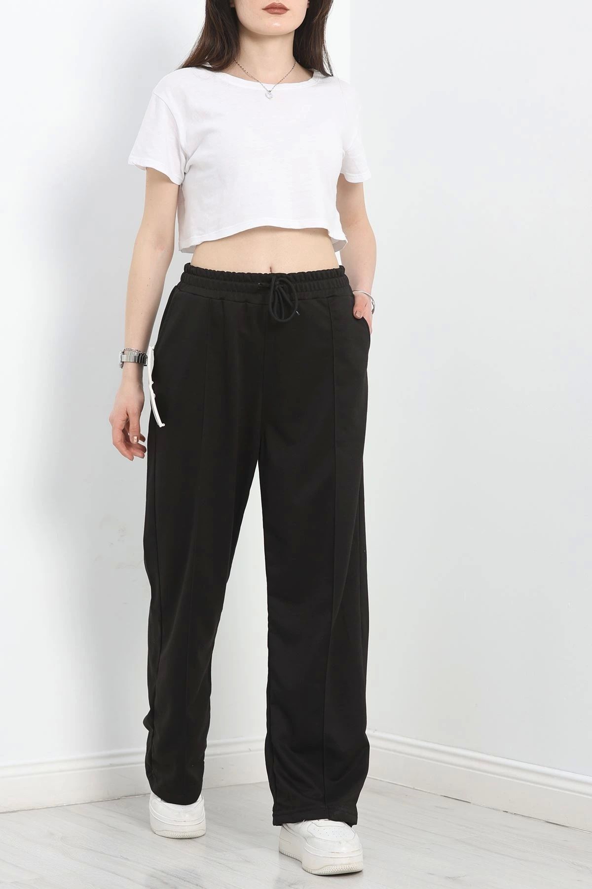 OurStyles Çımalı A Kalite Penye Eşofman Altı Siyah - 40515.1431.