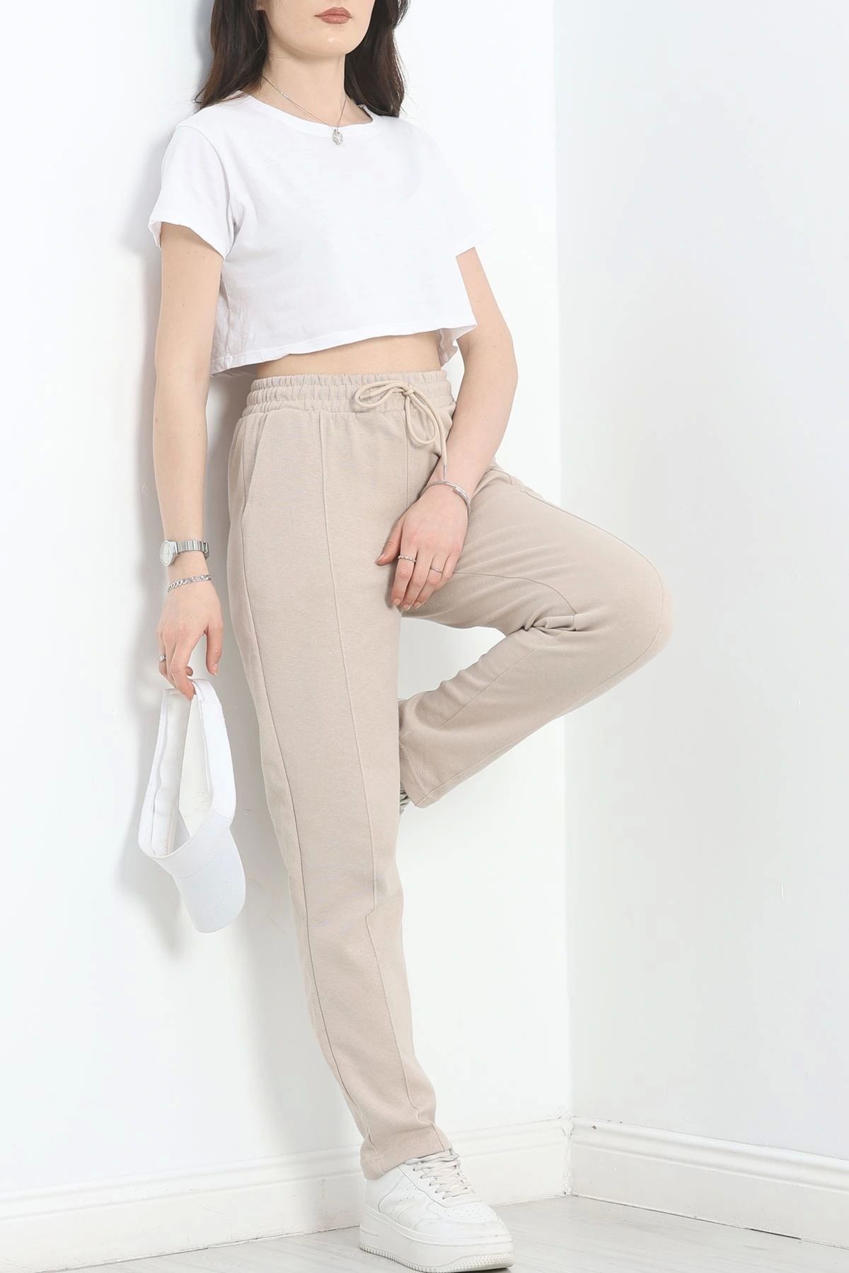 OurStyles Double Face Çımalı Eşofman Altı Bej - 40556.1431.