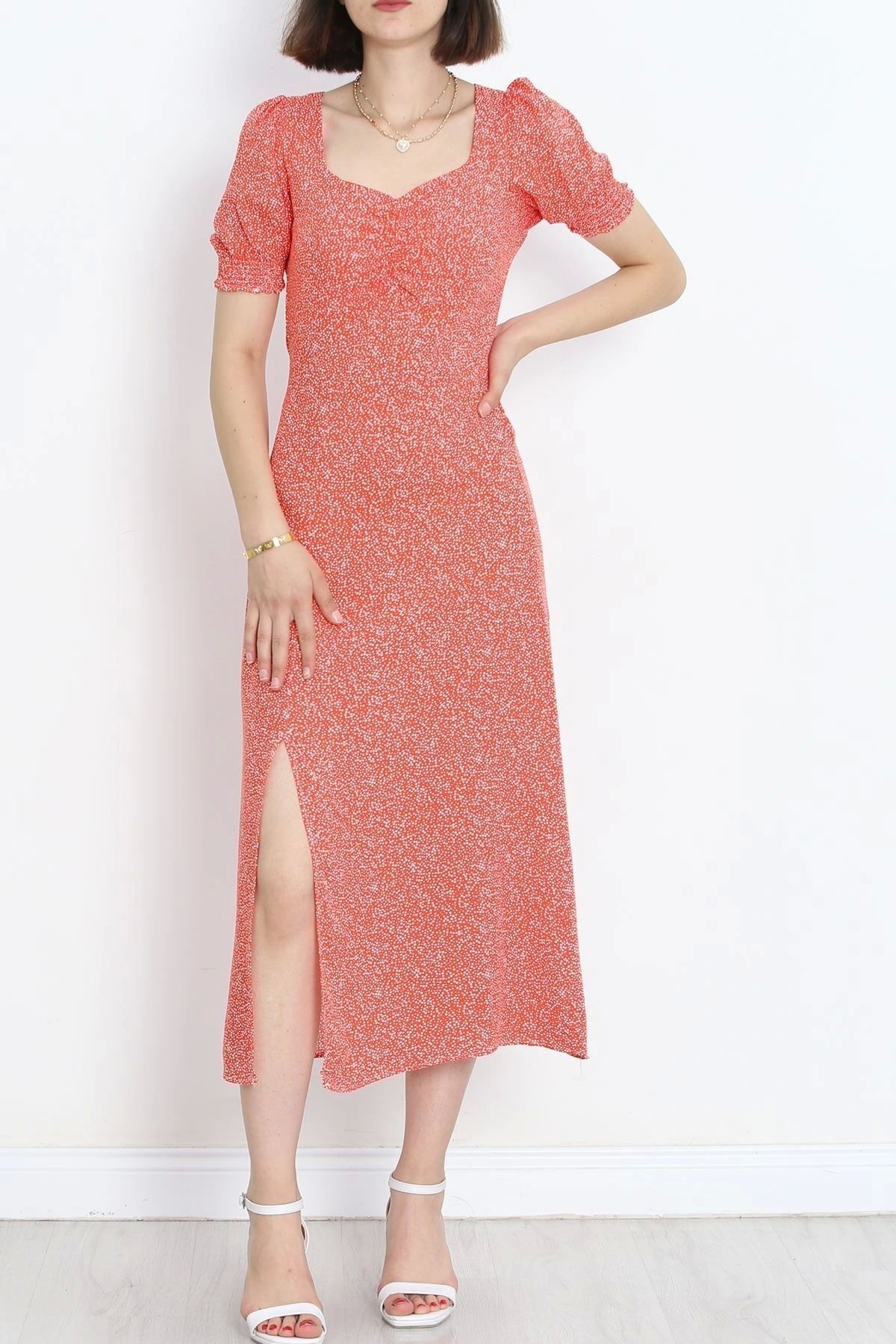 OurStyles Öpücük Yaka Elbise Narçiçeği - 696.1247.