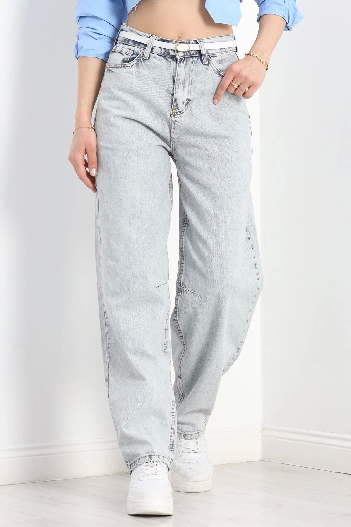 OurStyles Baggy Kot Pantolon Buzmavi - 20497.1778.