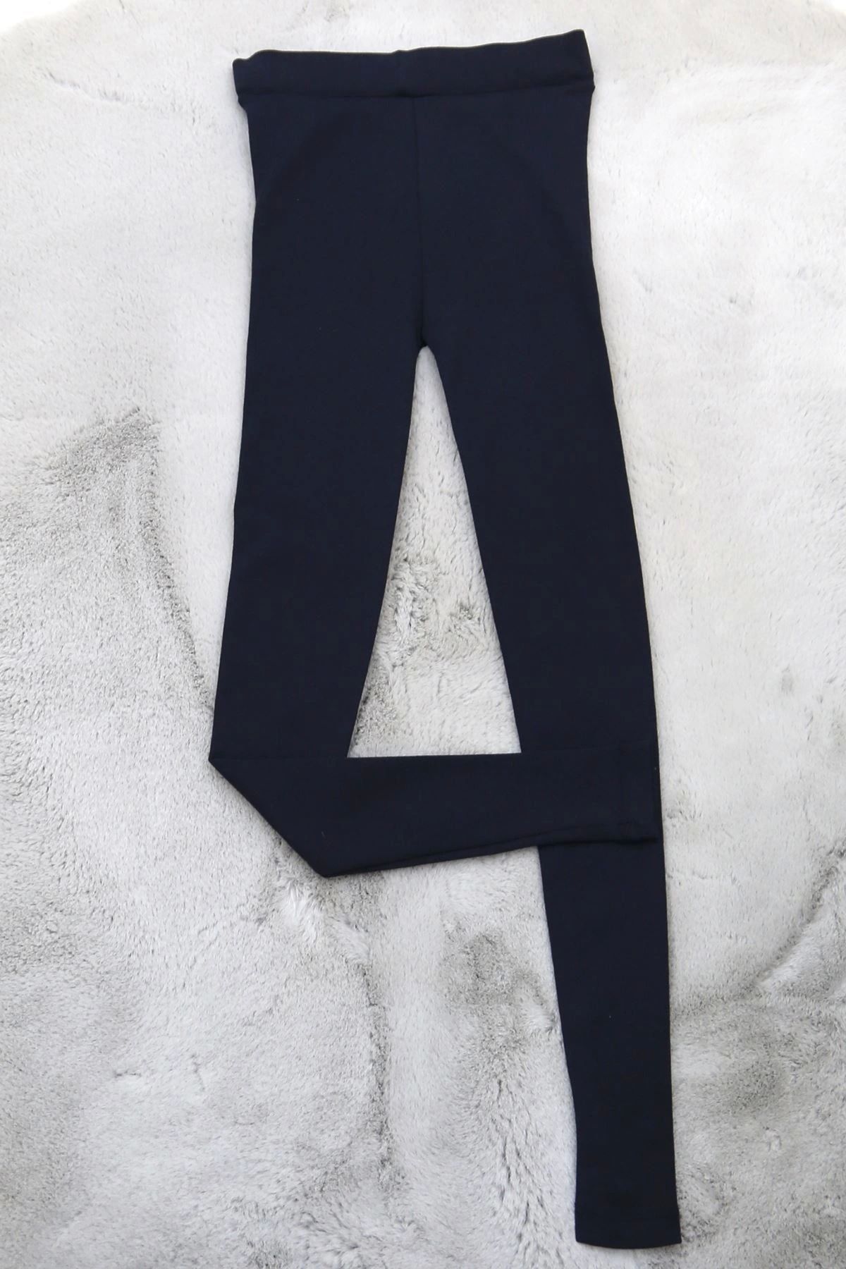 OurStyles 12-17 Yaş Şardonlu Çocuk Tayt Lacivert - 50043.1567.