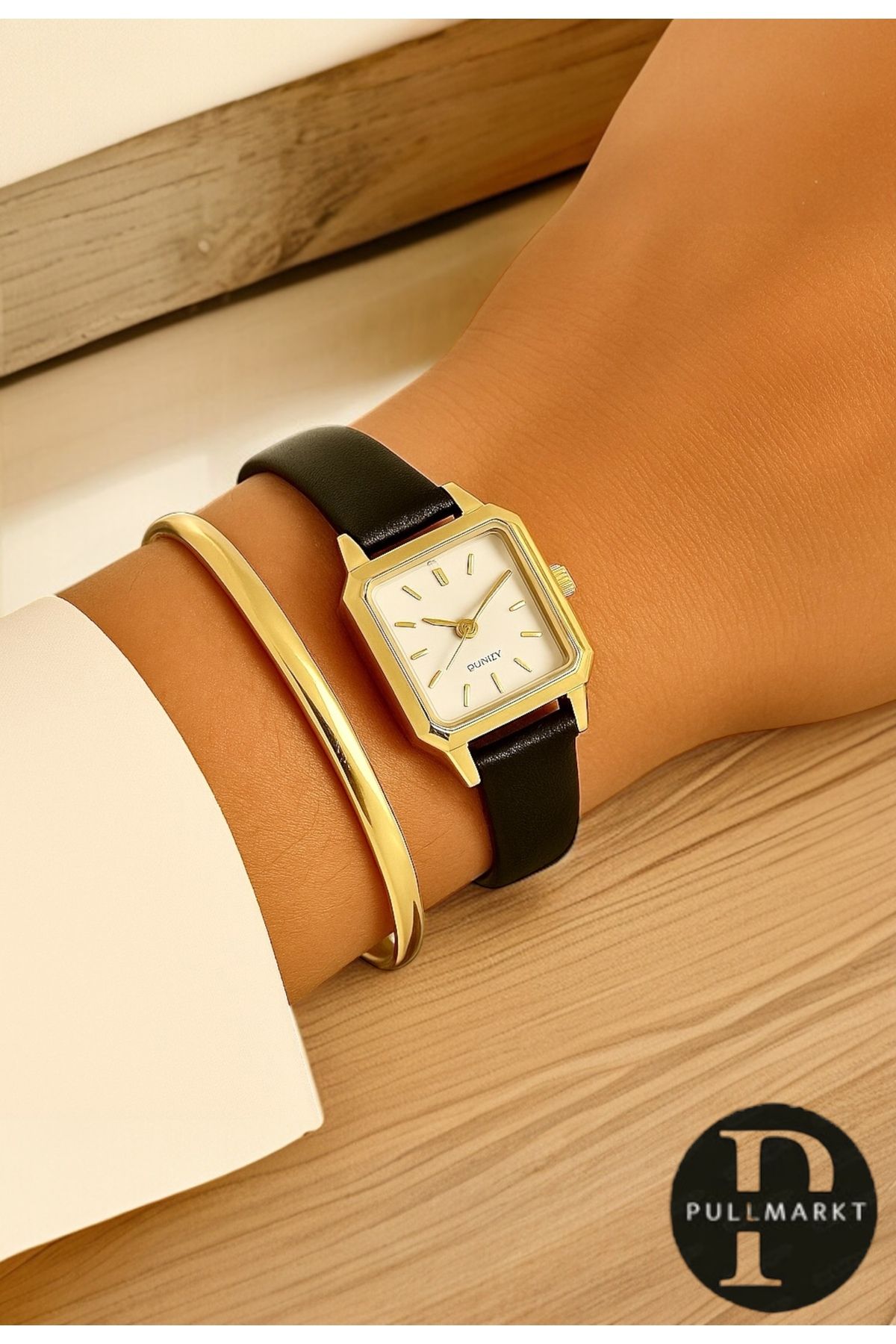 pullmarkt 2li Set - Bilezik + Minimal Tarz - Kadın Kol Saat