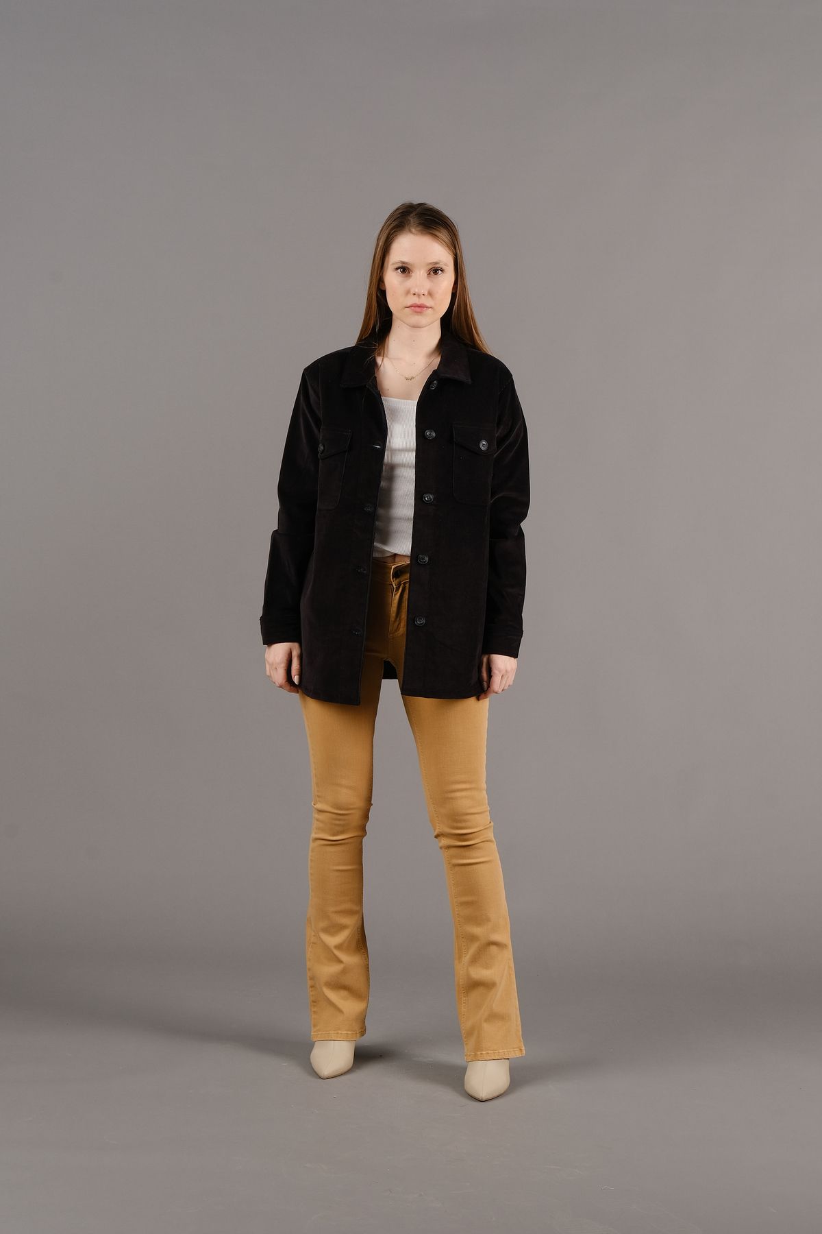 Primary Kadife Oversize Kadın Ceket R109