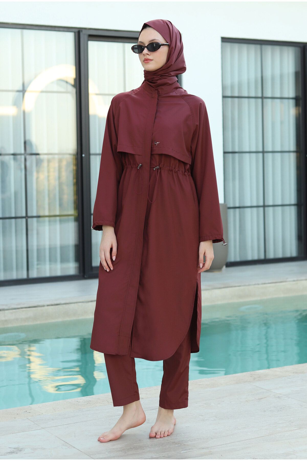 HEQA Reglan Kol Yüzme Takımı Bordo