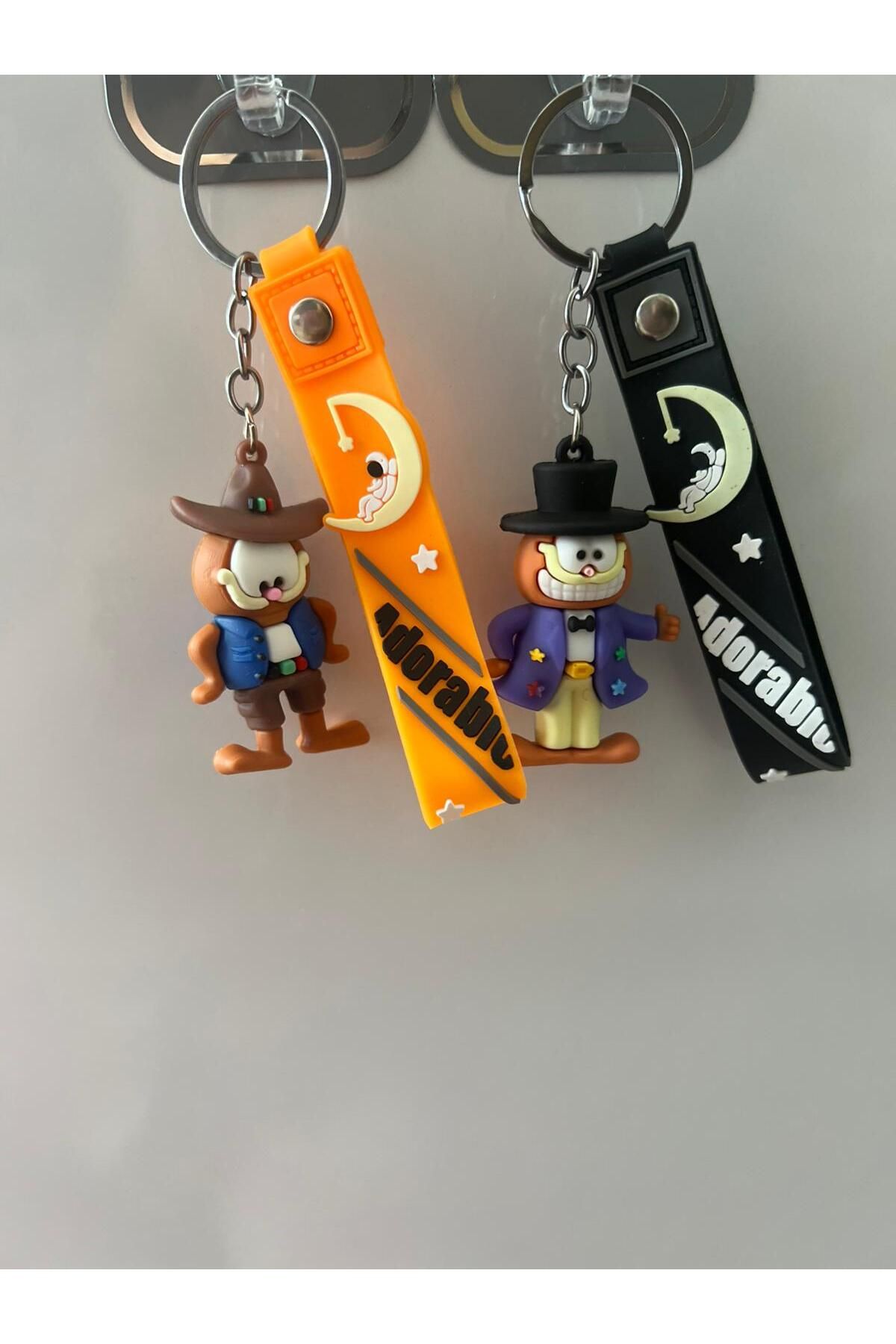 demirosa 2' Lİ GARFİELD SLİKON ANAHTARLIK & ÇANTA AKSESUARI