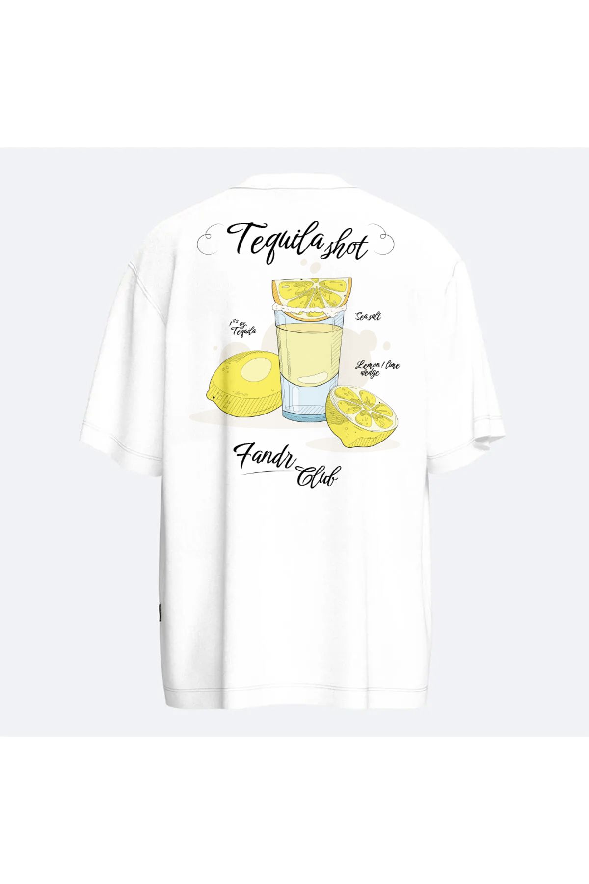 Fandr Store Beyaz Oversize Tequila Shot Unisex T-shirt