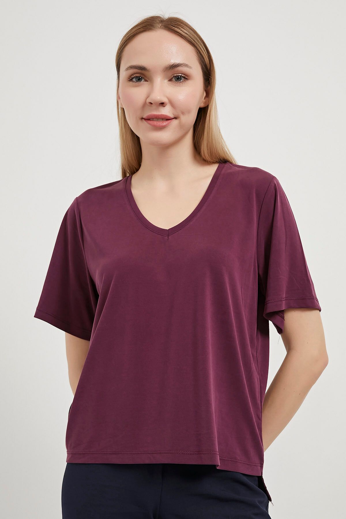 Arma Life ARMALIFE 1623 V YAKA SALAŞ MODAL KADIN T-SHIRT