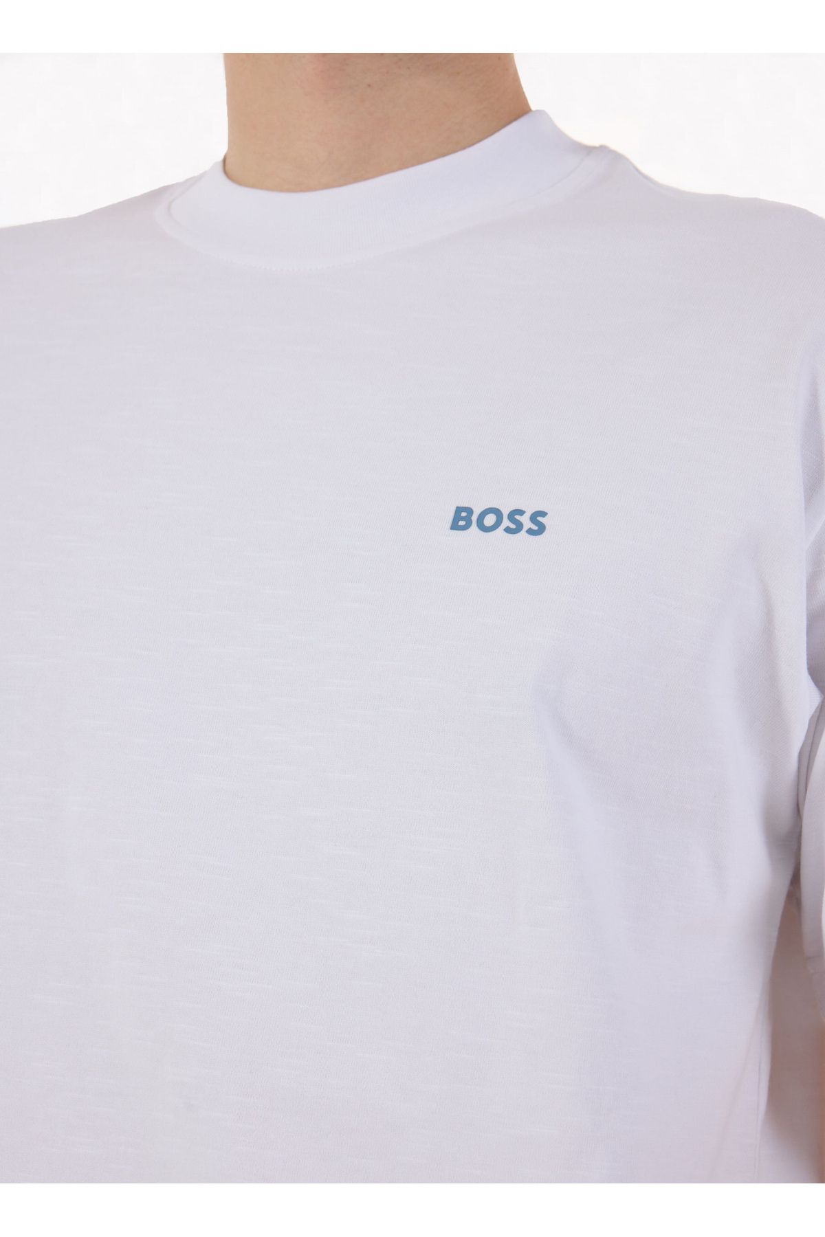تی شرت مردانه یقه دوچرخه سفید TE NUMBERS BOSS