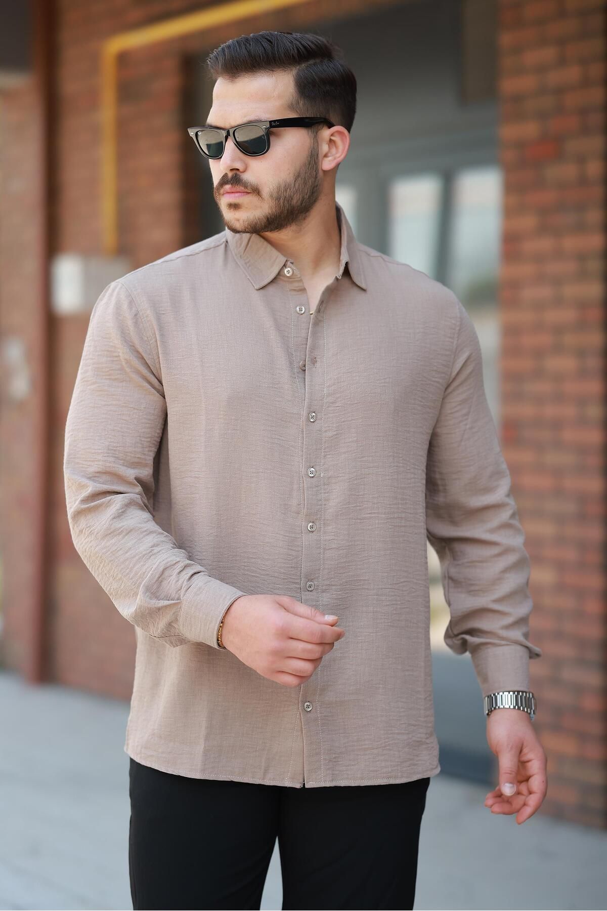 Miron Kamel Düz Uzun Kollu Regular Fit Gömlek- 2526
