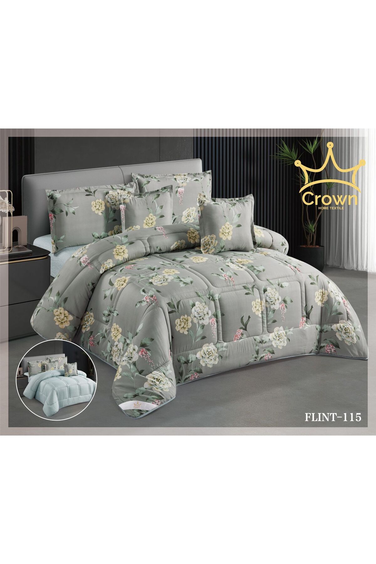 Generic-6-piece double bed sheet, center filling, two-sided, plain, in distinctive colors 1