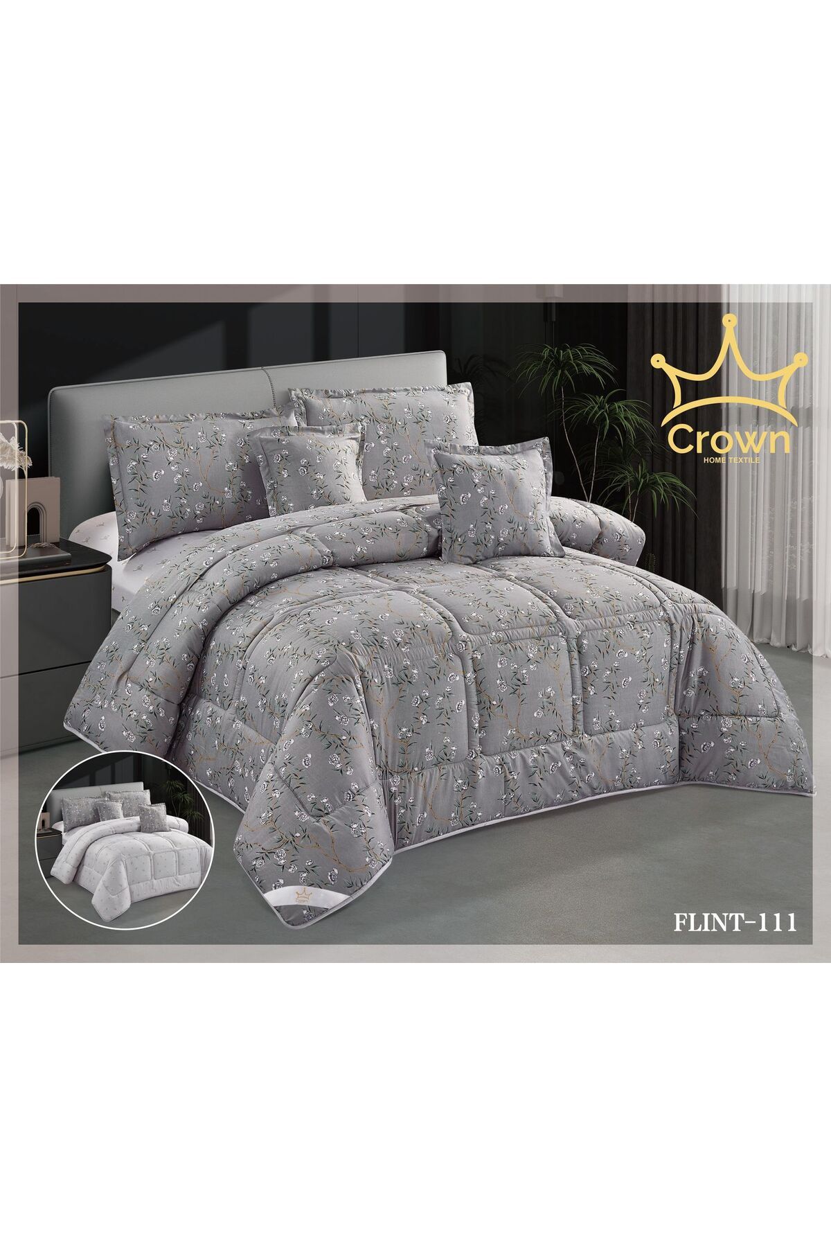 Generic-6-piece double bed sheet, center filling, two-sided, plain, in distinctive colors 5