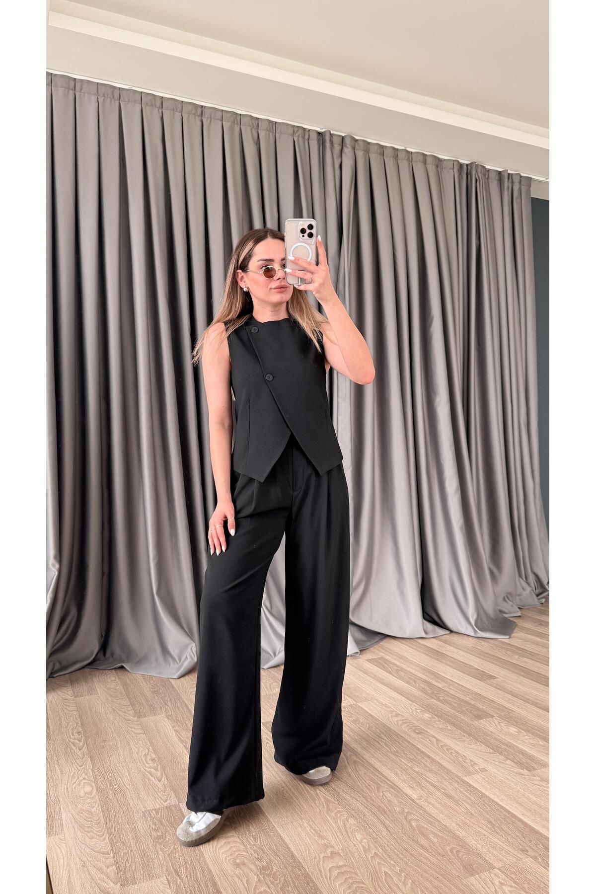 pelin yıldız butik Mayra Siyah Palazzo Pantolon
