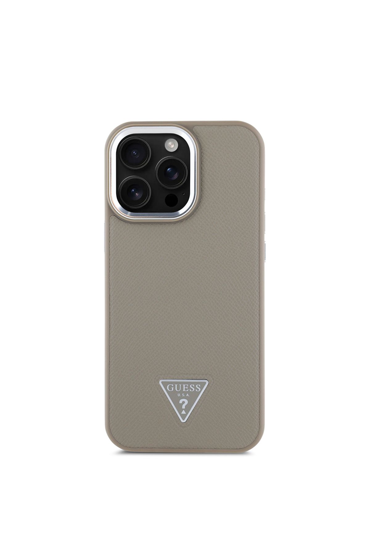 کاور و قاب APPLE IPHONE 14 PRO MAX CASE GUESS مجوز M SAFA شارژ مثلث خاکستری پوشش قهوه ای Guess