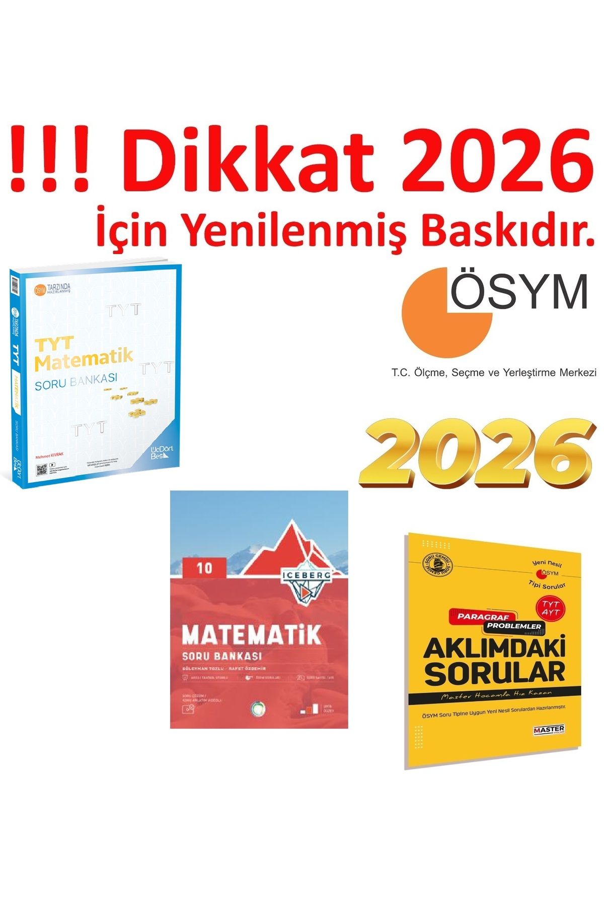 Üç Dört Beş Yayıncılık Üç Dört Beş Yayıncılık TYT Matematik Soru Bankası & Okyanus 10. Sınıf İceberg Matematik Soru Bankası