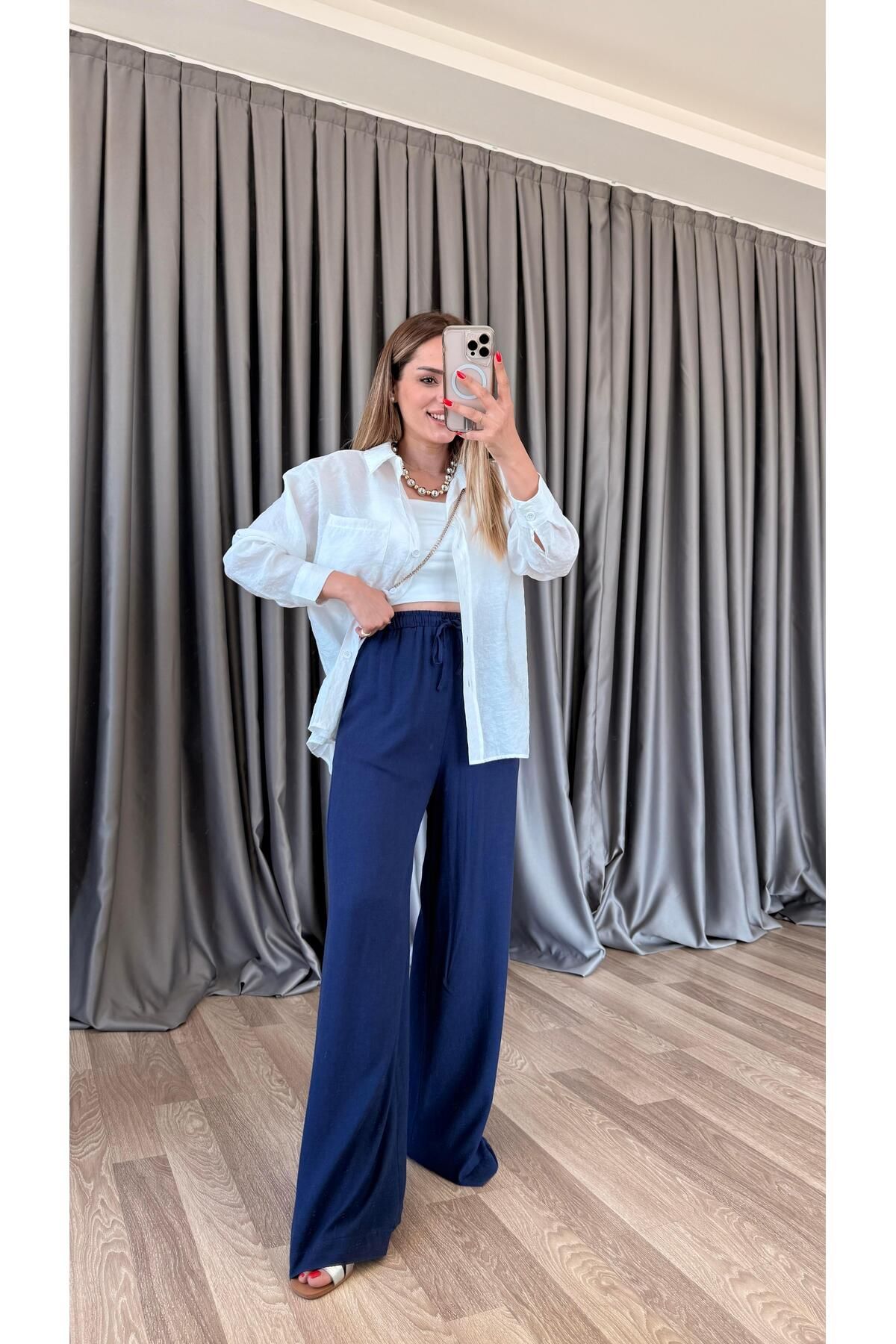 pelin yıldız butik Sofia Keten Pantolon