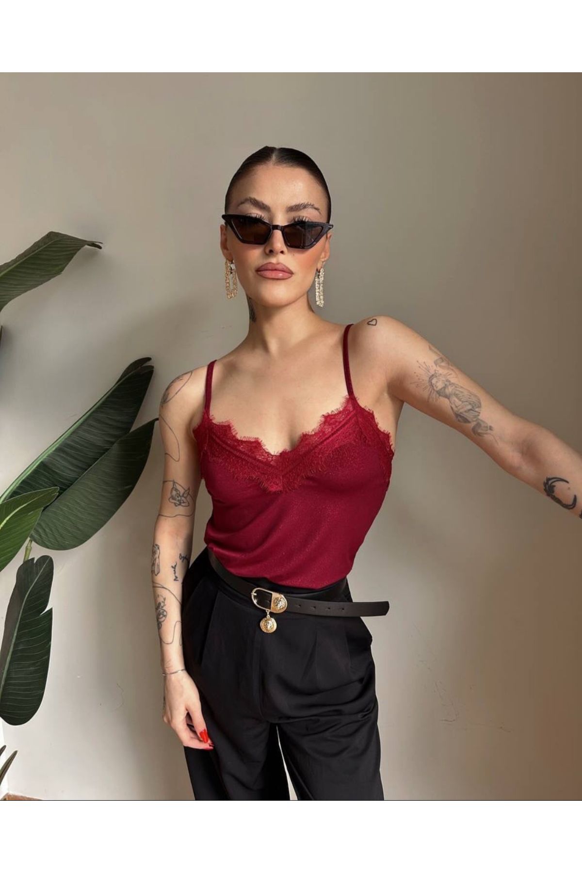 Tantana DANTEL GARNİLİ İP ASKILI ATLET