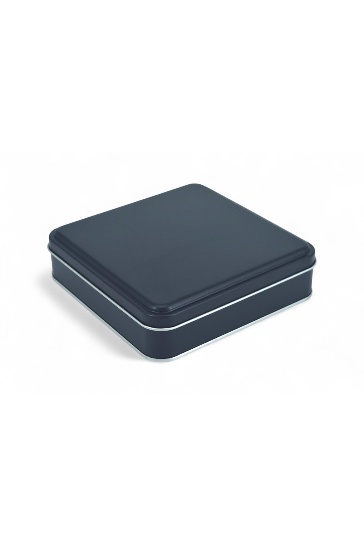 KONTENSAN 158x158x47 mm Metal Kapaklı Baskısız Metal Kutu, Mat Siyah, 72 Adet