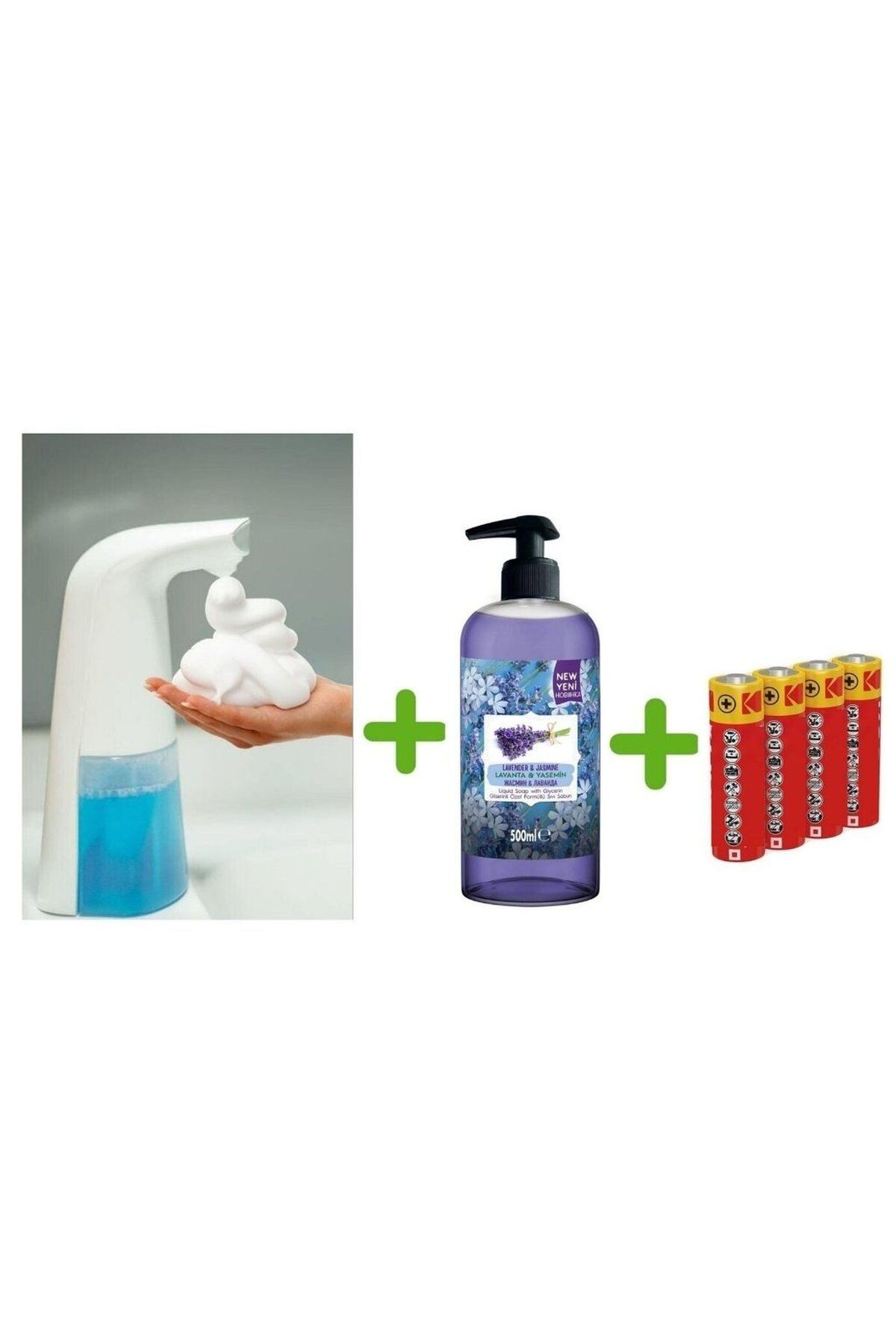 Sia SENSÖRLÜ FOTOSELLİ SIVI SABUNLUK,PİLLER DAHİL 21X5X10CM VE BİR ADET 500 ML SIVI SABUN LAVANTA KOKULU