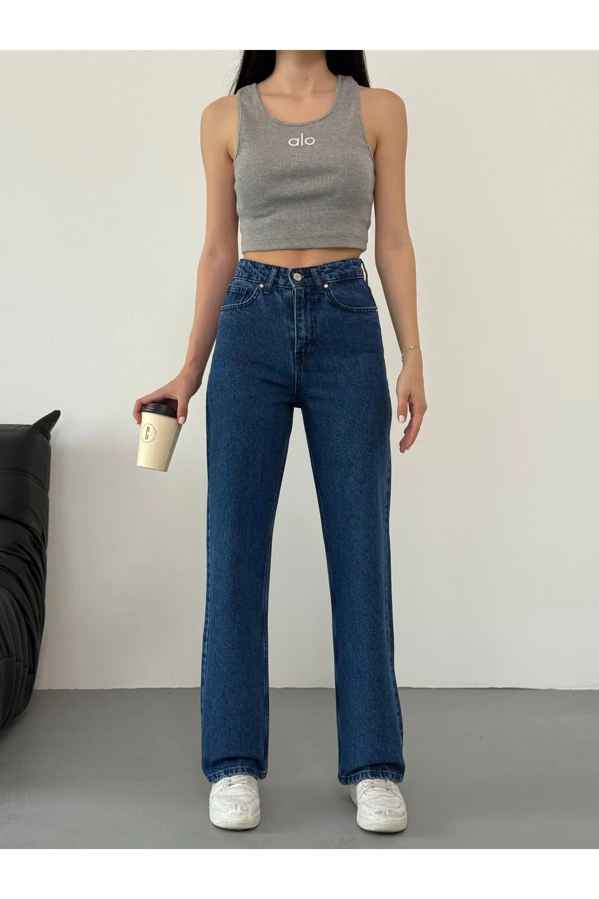viking's line Kadın Mavi Wide Leg Palazzo Jean
