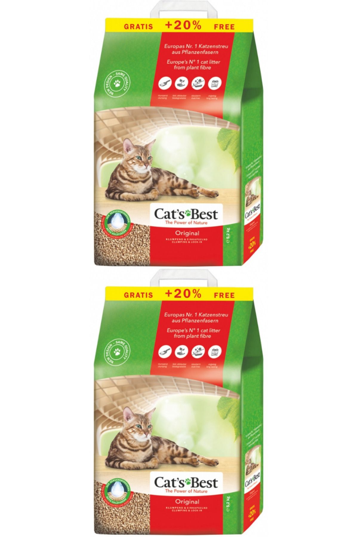 Cats Best Original Topaklanan Kedi Kumu 10lt + 2lt - 2 Adet