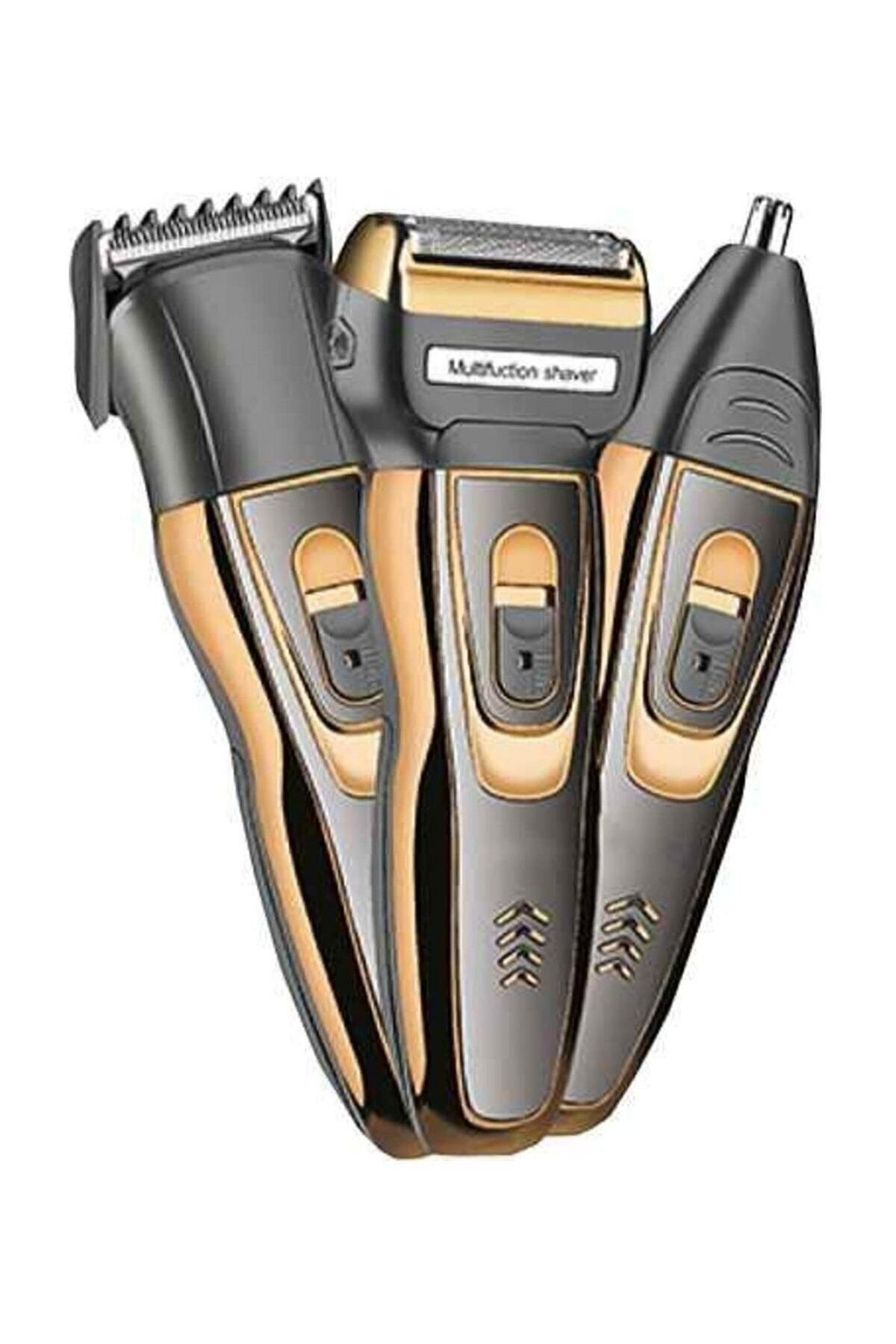 teknotrust Ip-2020 Turbo 3'lü Set Saç Sakal Kesme Traş Makinesi Burun Kılı Alma 3in1 Pro Model Erkek Bakım Seti