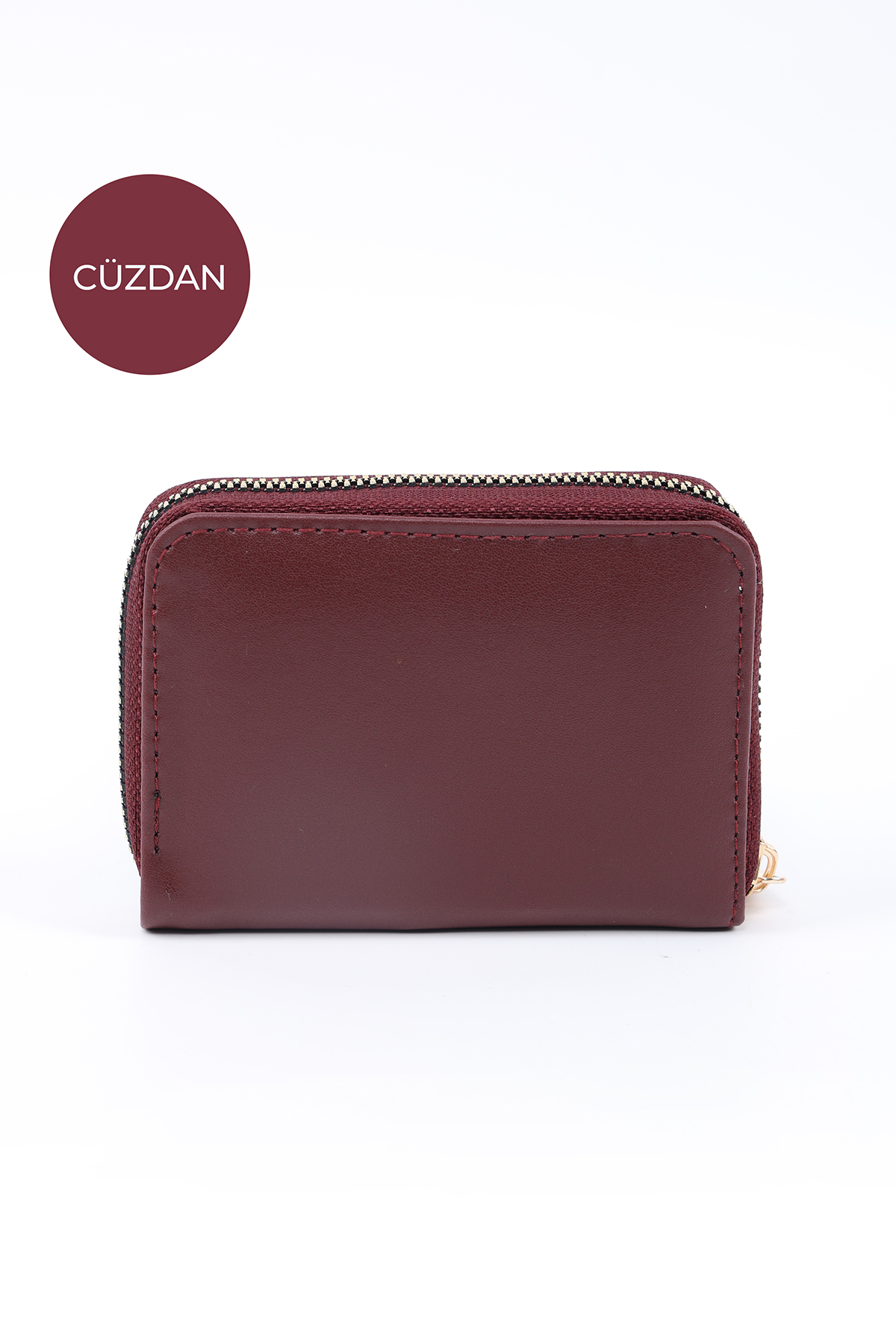 Shaka  Bordo SHK63 Kartlıklı Bozuk Para Ve Kağıt Para Bölmeli Fermuarlı Şık Suni Deri Cüzdan - Görsel 4