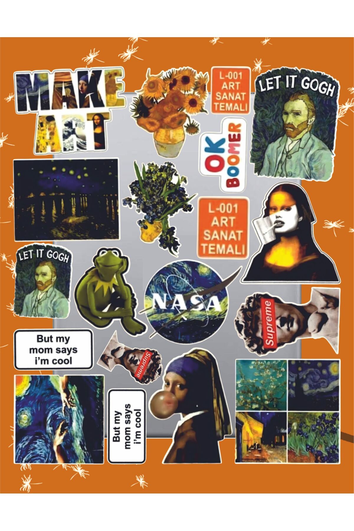 hediyenebak Mental Art Aesthetic Sticker Seti | Laptop Ajanda Notebook Tablet Telefon Defter Etiket Bullet