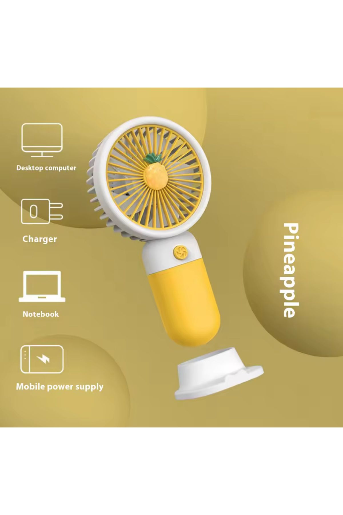 4K Vizyon Şarjlı Mini El Fanı ve Masa Pervane TELEFON STAND ÖZELLİKLİ Şarj Edilebilir Pratik Vantilatör