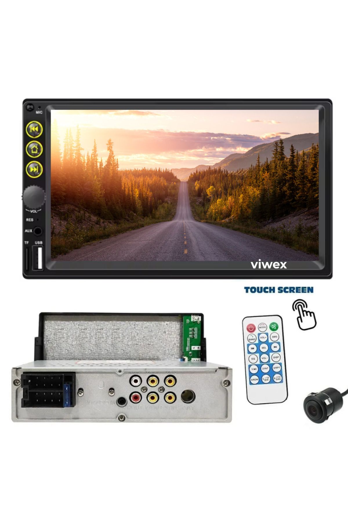 viwex 7" Dokunmatik Oto Teyp Tofaş Uyumlu Kameralı, MirrorLink, Bluetooth, AUX, SD, FM, 4x50W Ses