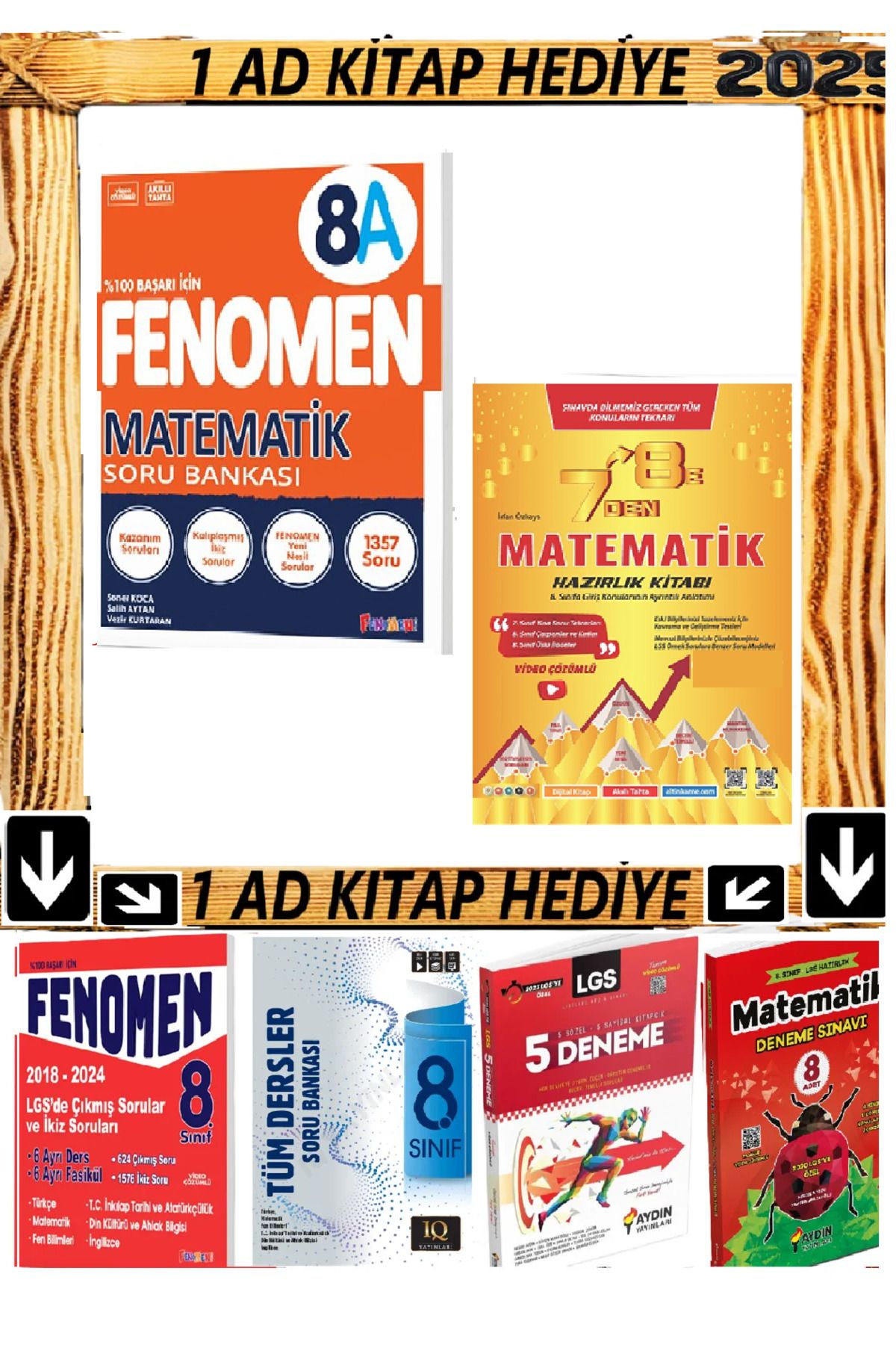 Fenomen Yayıncılık Fenomen Matematik A ve 7 den 8 e geçenlere matematik Yaz başlangıç 8 e hazırlık kitapları hediyeli