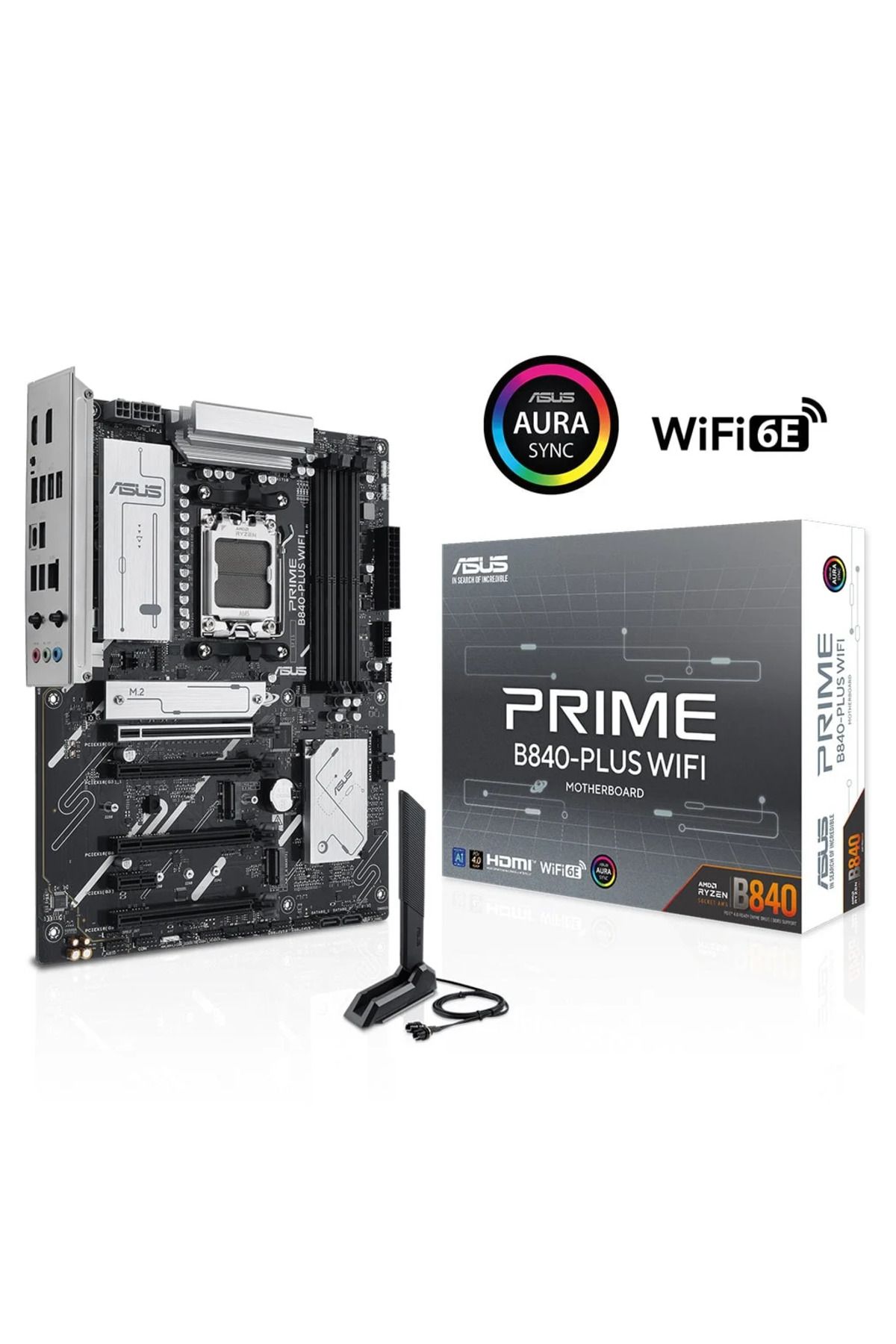 ASUS PRIME B840-PLUS WI-FI, 4xDDR5, 3x M.2, HDMI, DP, Type-C, WI-FI 6E, Bluetooth 5.3, AM5 Soket GAM