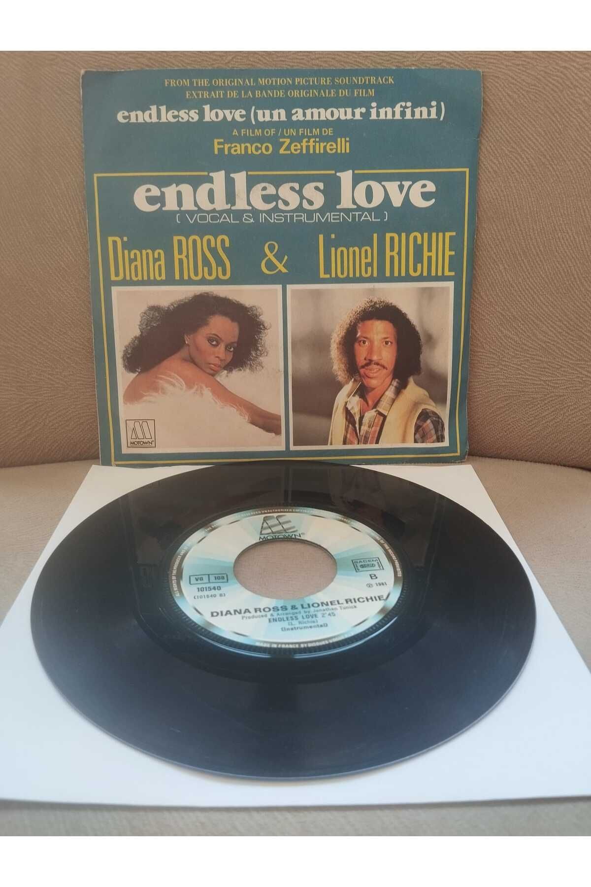 Plakperest DIANA ROSS / LIONEL RICHIE - Endless Love 1981 Fransa Basım 45’lik Plak-2.EL