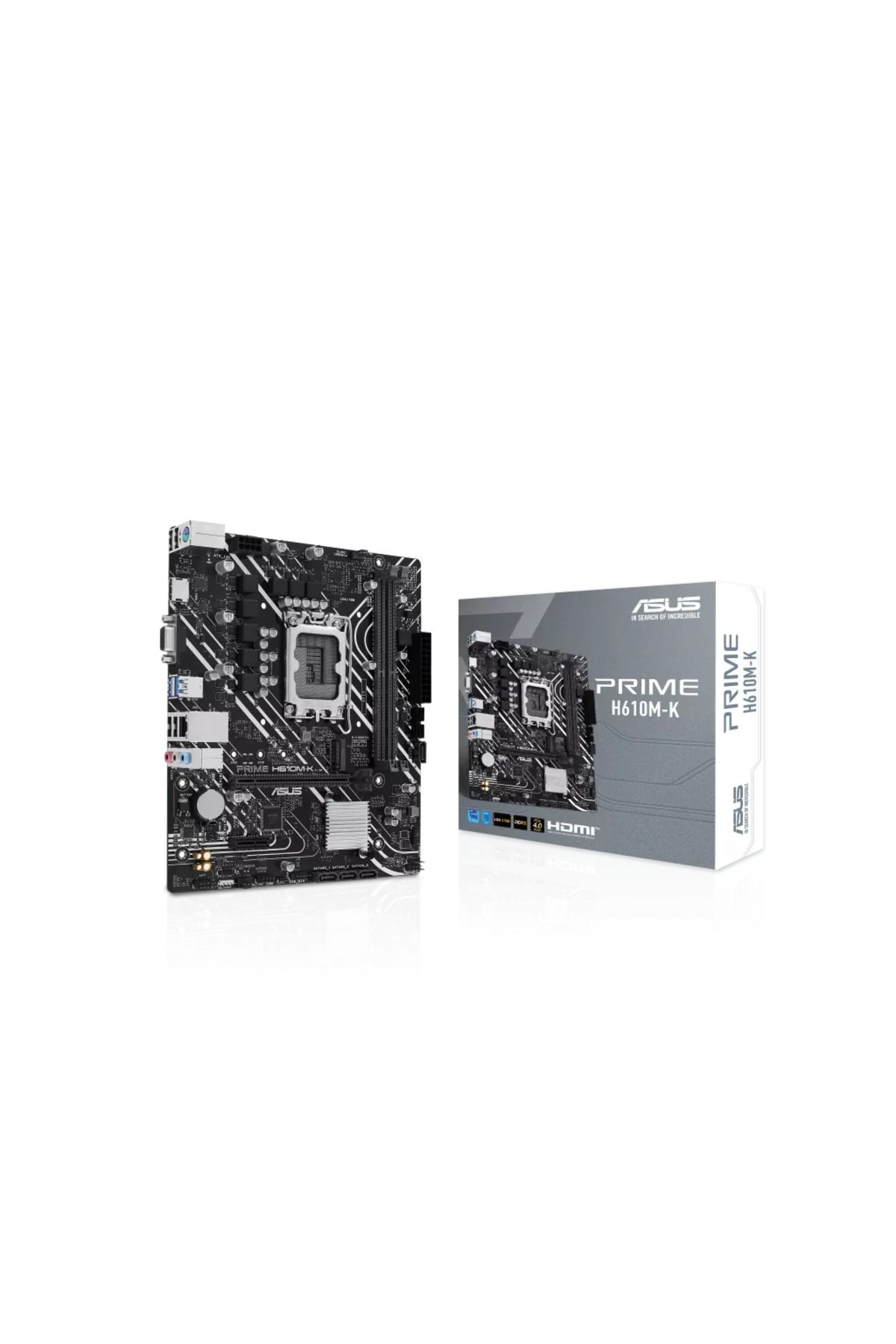 ASUS PRIME H610M-K, 2xDDR5, M.2, D-SUB, HDMI, 12-13.14.Nesil, LGA1700 Soket, Anakart